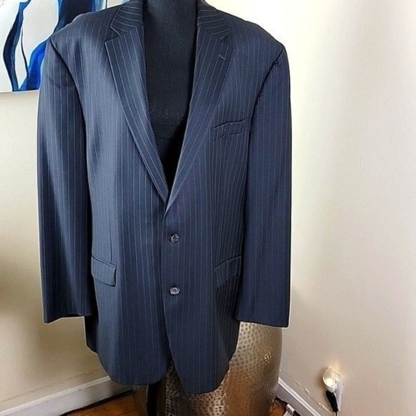 Lauren Ralph Lauren Lauren Ralph Lauren Pinstripe Wool Suit Jacket Blazer 48L Size 48L - 3 Thumbnail