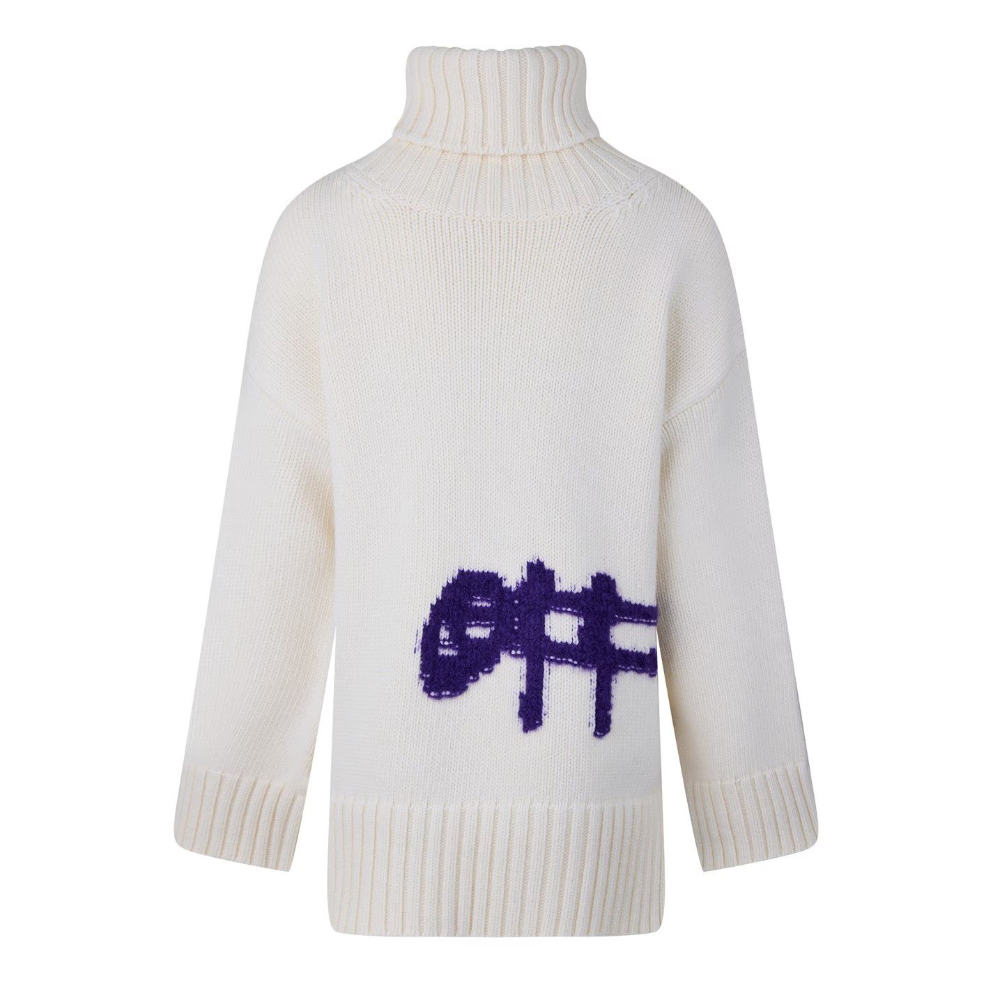 Off-White o1g2r1mq1224 Logo Sweaters in White & Purple Size M / US 6-8 / IT 42-44 - 2 Thumbnail