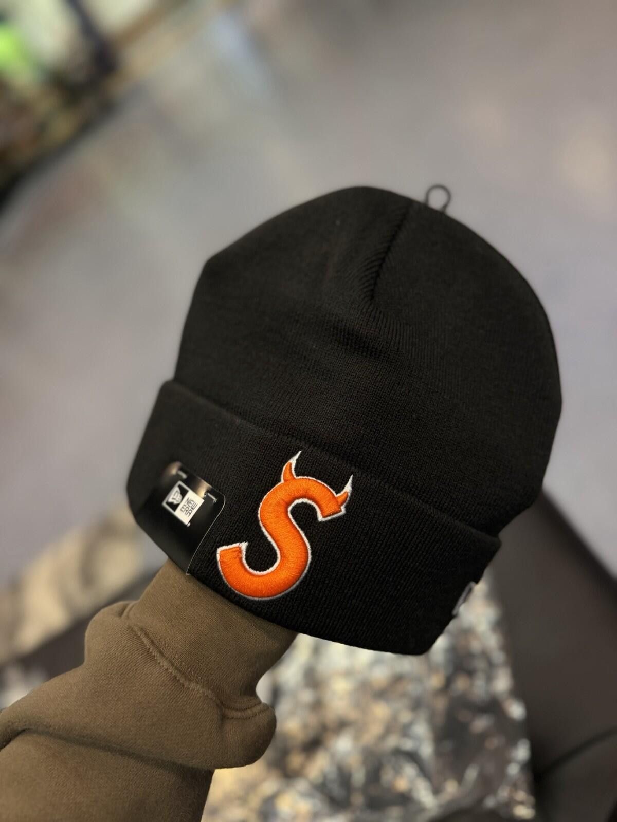 Supreme Supreme s logo beanie black devil horns | Grailed