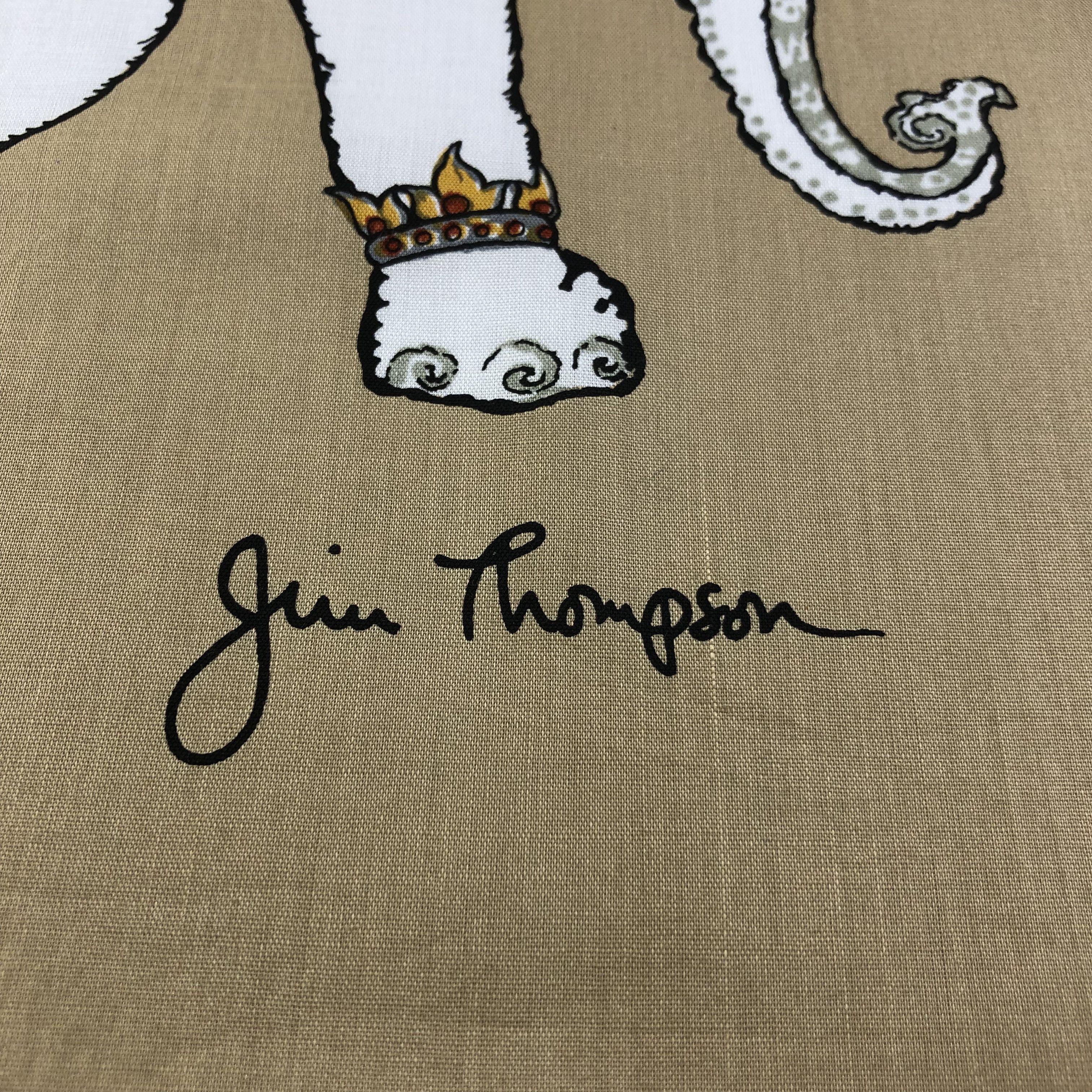Jim Thompson Jim Thompson Elephant Handkerchief Neckerchief Bandana H1775 Size ONE SIZE - 3 Thumbnail
