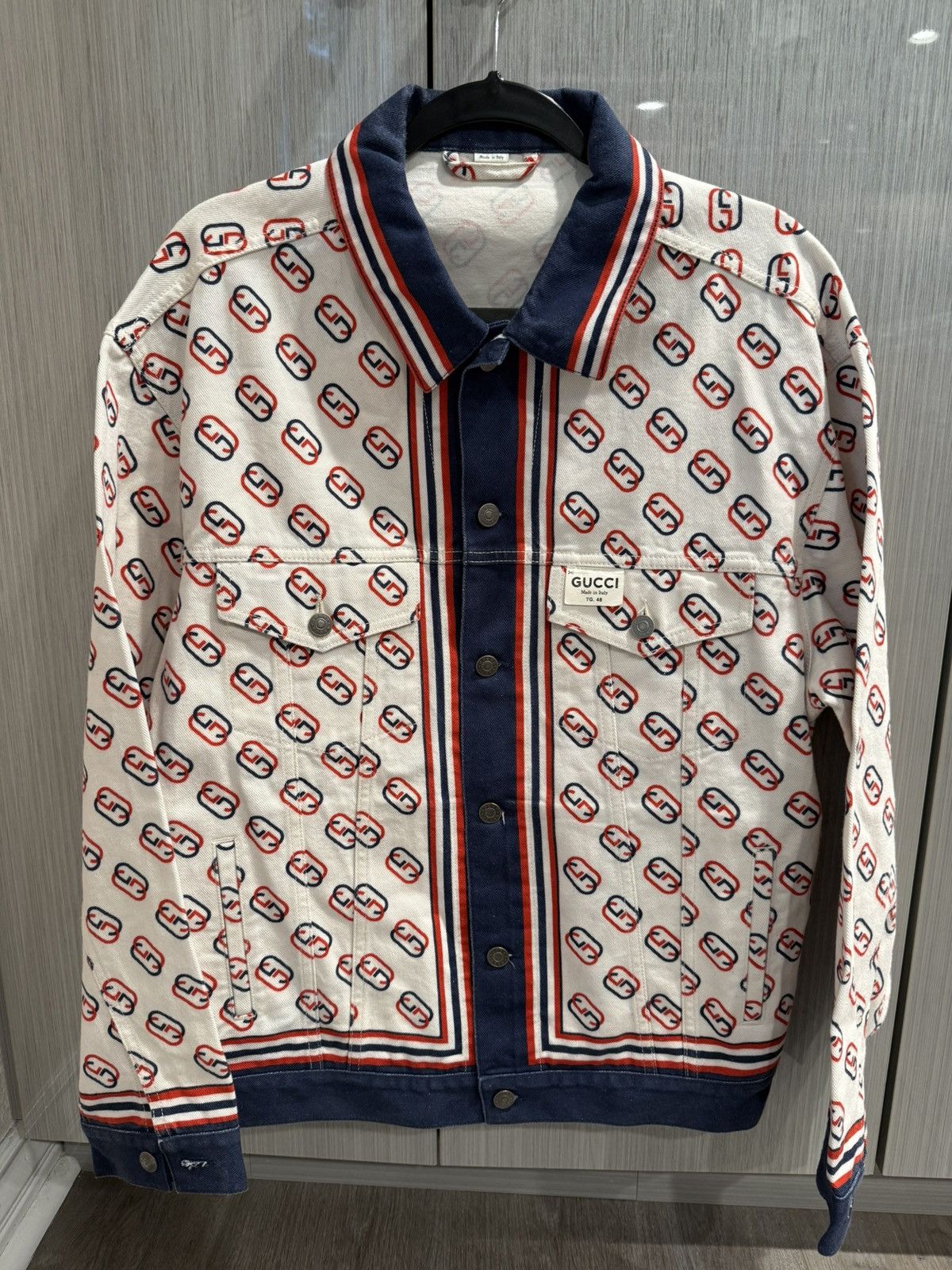Gucci Gucci Beige Denim GG Jacket Size US M / EU 48-50 / 2 - 1 Thumbnail