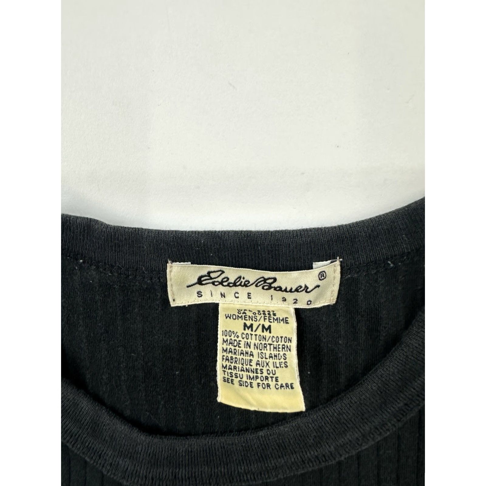 Eddie Bauer VINTAGE Eddie Bauer Shirt Women’s Medium Black Cotton Casual Short Sleeve T-Shirt Size M / US 6-8 / IT 42-44 - 3 Thumbnail