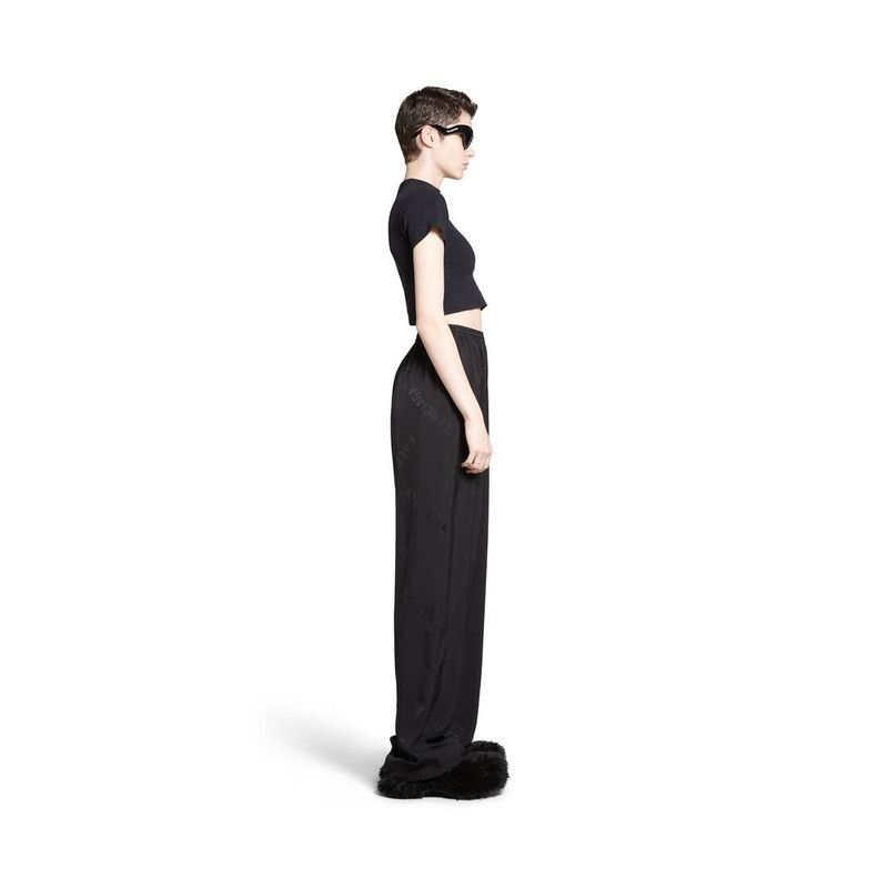 Balenciaga o1tr1nto0226 Bal Diagonal Allover Fluid Tracksuit Pant Black Size 26" / US 2 / IT 38 - 3 Thumbnail