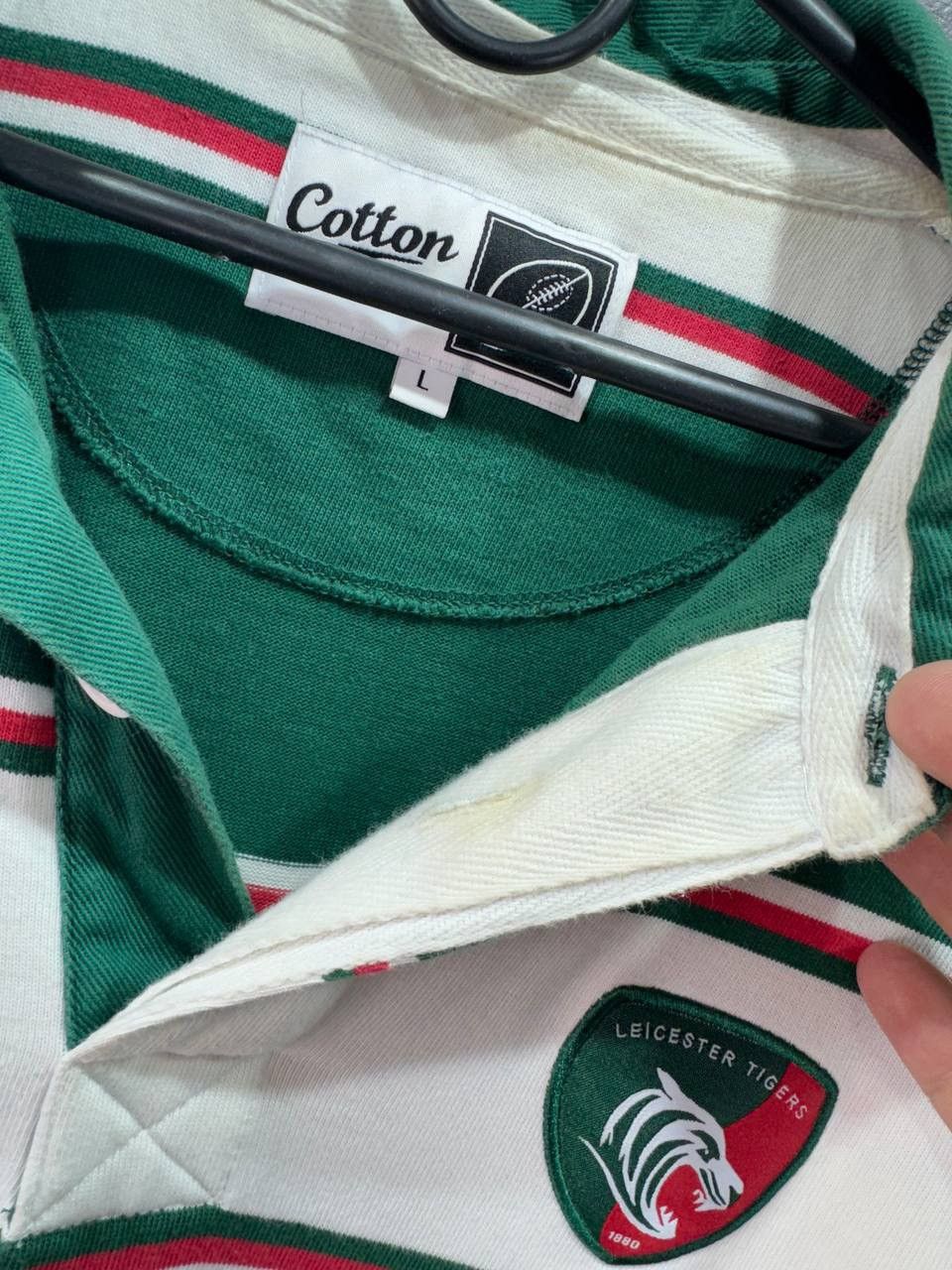 Cotton Traders Leicester Tiger Jersey Rugby Shirt Green White Cotton Trader Size US L / EU 52-54 / 3 - 10 Thumbnail