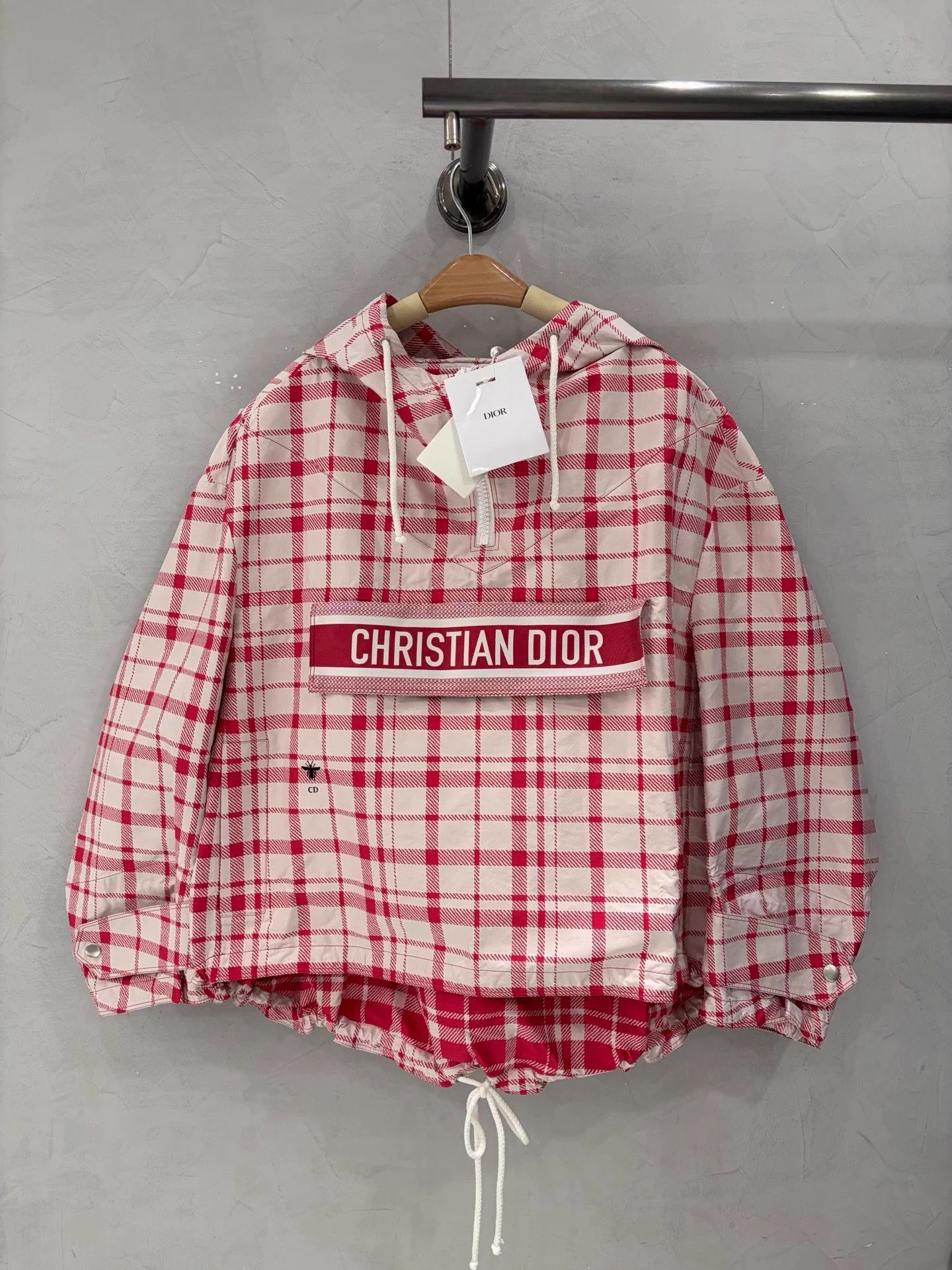 Dior Dior Magenta Check Hooded Oversized XS Jacket Size XS / US 0-2 / IT 36-38 - 1 Thumbnail