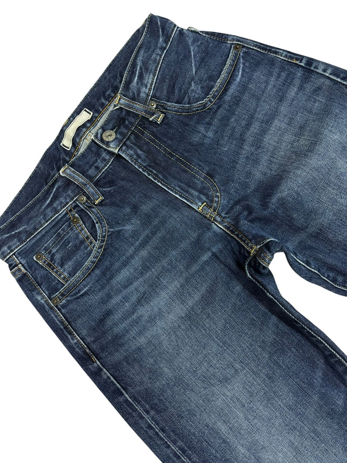 Japanese Brand × Kaihara Denim × Self Edge Vintage Uniqlo Selvedge Faded Blue Indigo Washed Jeans Size US 28 / EU 44 - 4 Thumbnail