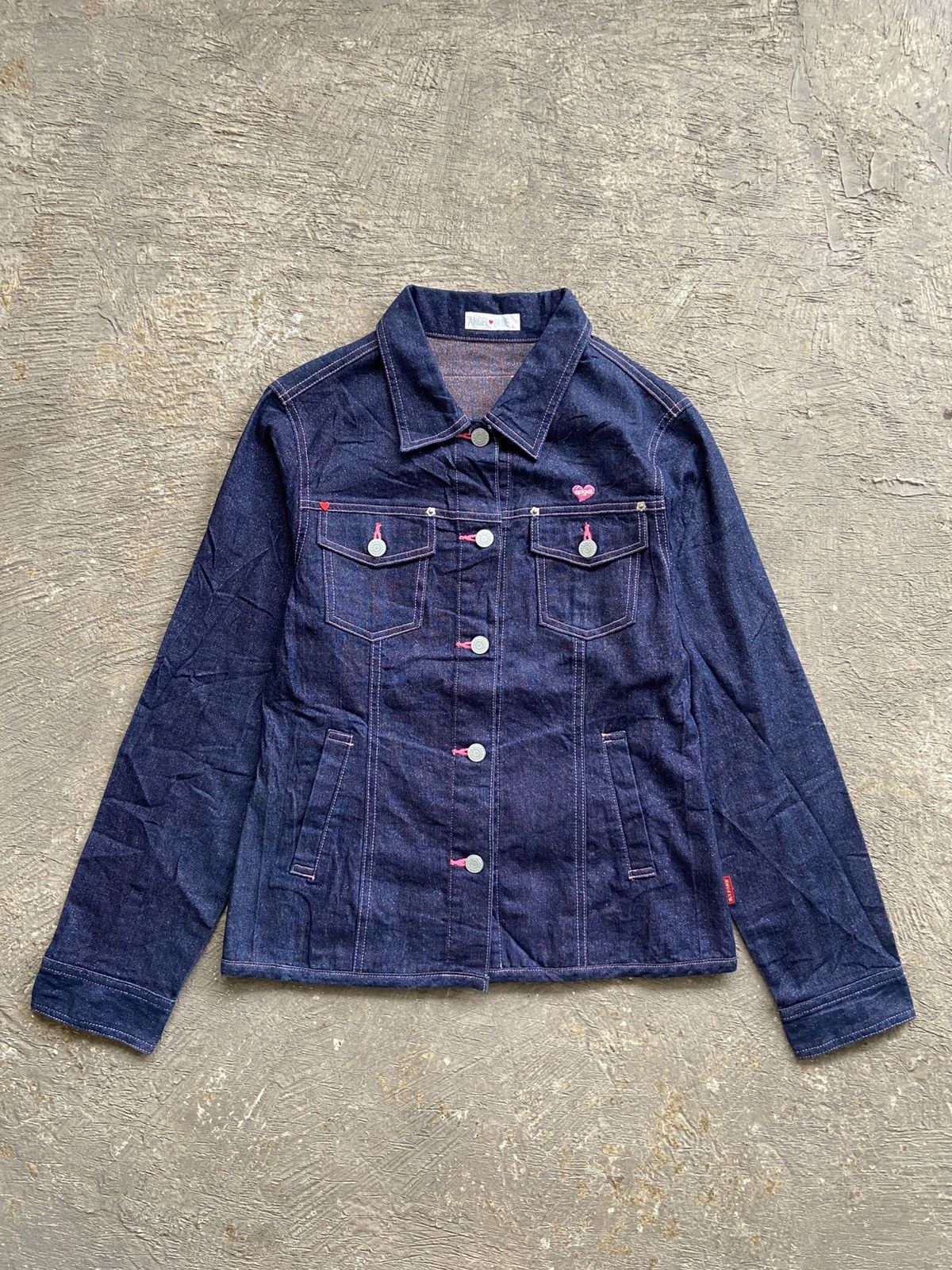 Angel Blue 1990s Angel Blue - Nakamura Kun Cute Girls Denim Jacket Size L / US 10 / IT 46 - 1 Thumbnail