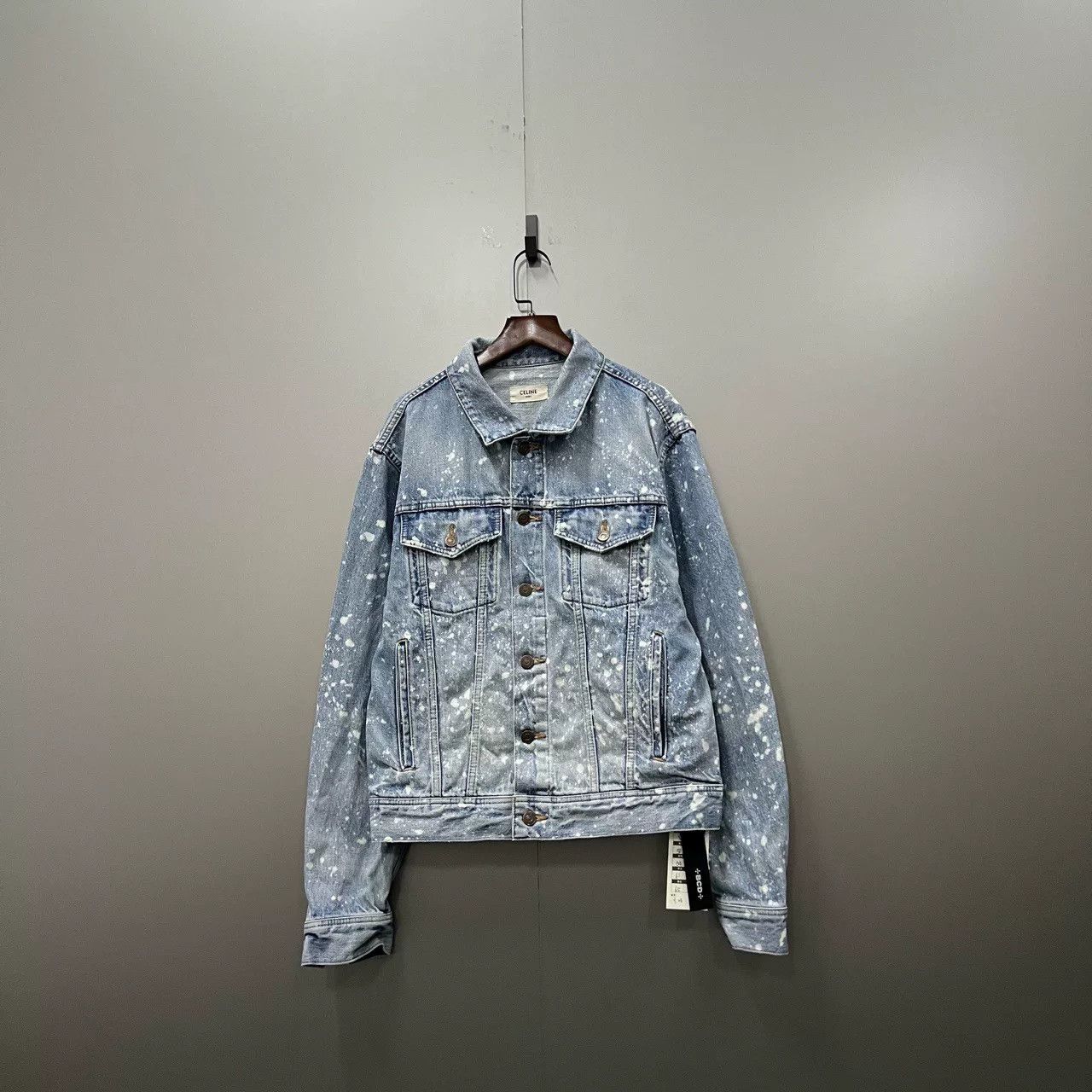 Celine Celine Light Blue Splatter Denim Jacket Size S / US 4 / IT 40 - 1 Thumbnail