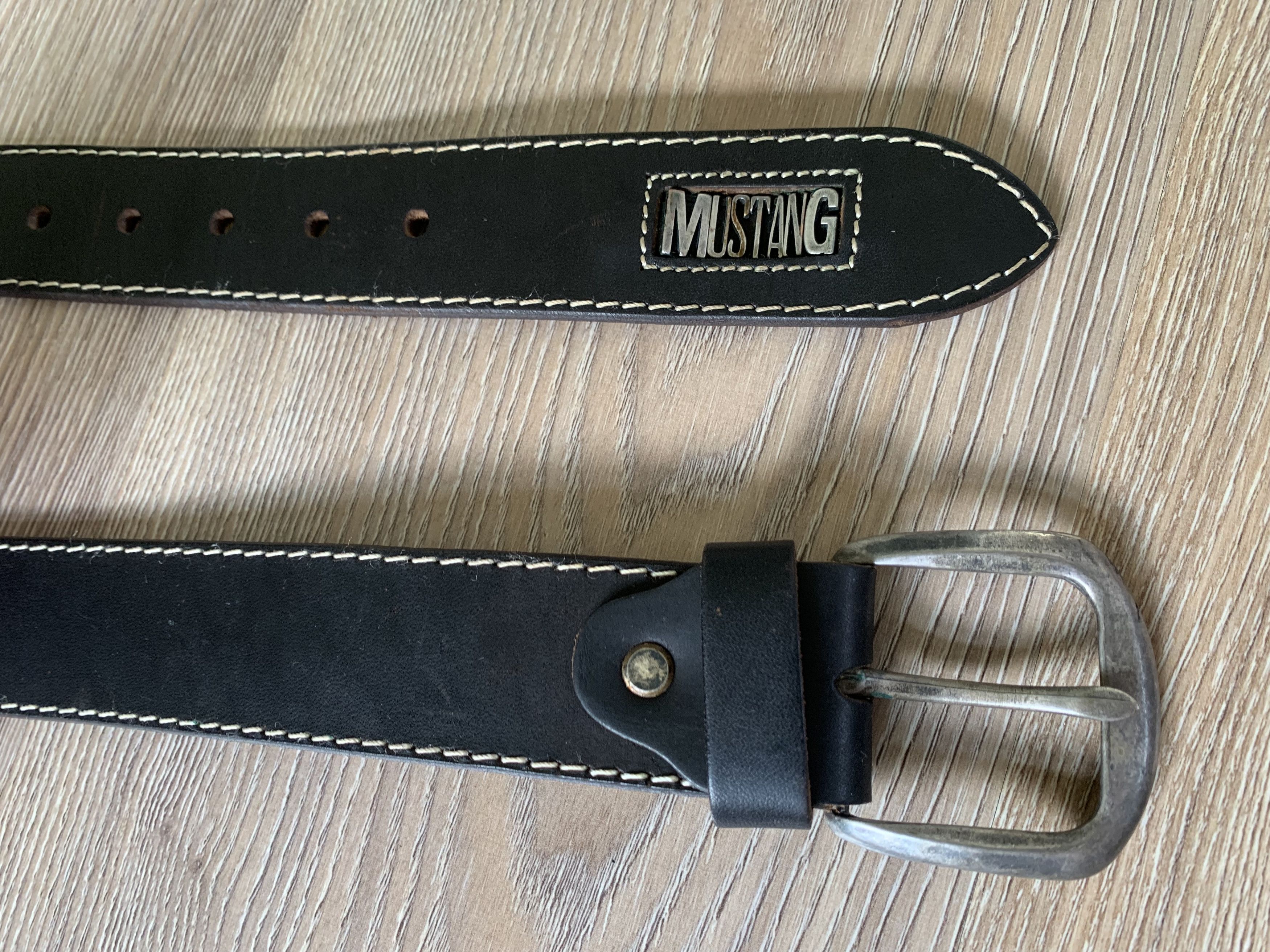 Mustang × Vintage Mustang Vintage Black Leather Belt Size ONE SIZE - 6 Thumbnail