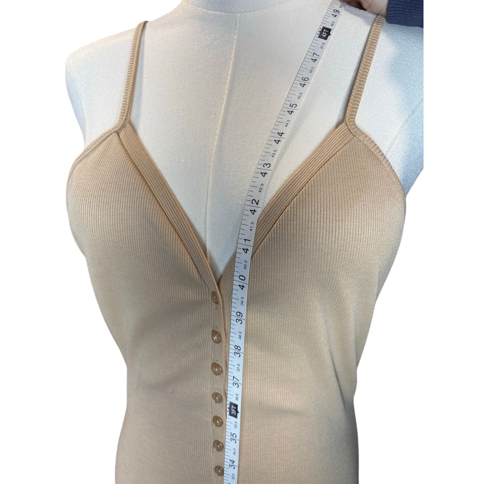 Other Chic SNDYS. Beige Ribbed Bodycon Dress - NWT, US Size 8 Size M / US 6-8 / IT 42-44 - 5 Thumbnail
