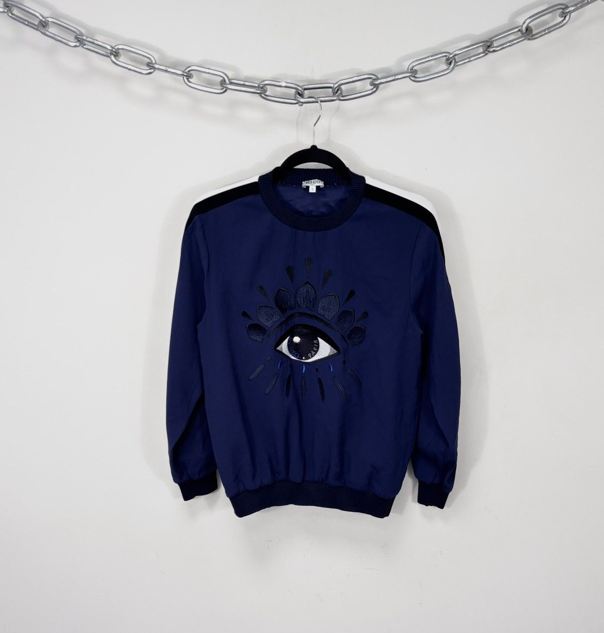 Kenzo Kenzo Paris Women’s Eye Crepe Navy Blue Sweatshirt Crewneck Size S / US 4 / IT 40 - 1 Thumbnail