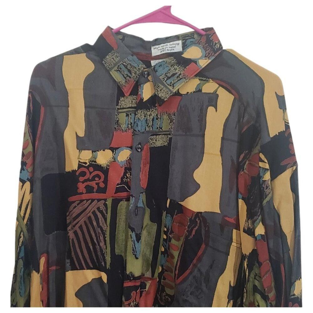 Designer CT1857 Goouch Men's Vintage 90's Abstract Long Sleeve Shirt Size US XL / EU 56 / 4 - 2 Thumbnail