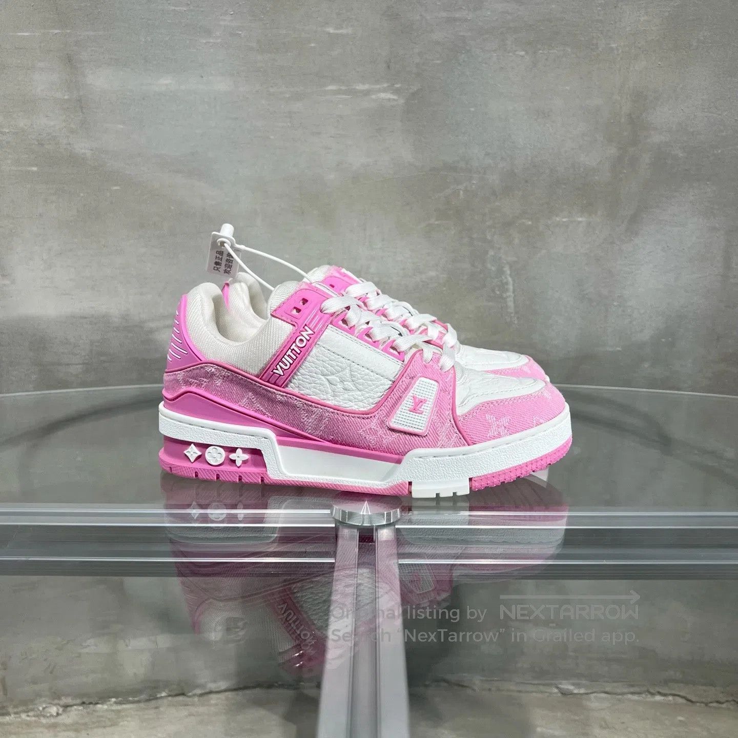 Louis Vuitton Louis Vuitton Trainer Pink and White Jeans shoes Size US 5 / IT 35 - 2 Thumbnail