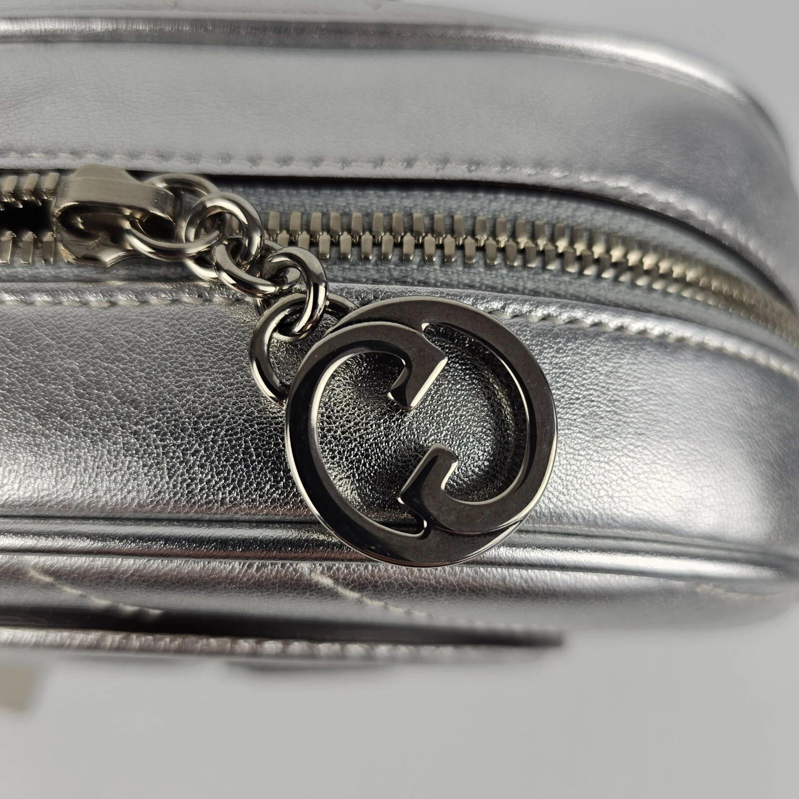 Gucci GUCCI Blondie Mini Metallic Silver Leather Shoulder Bag Size ONE SIZE - 9 Thumbnail