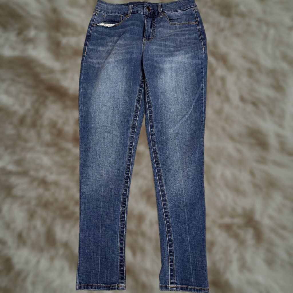 Vintage Seven7 Women's Blue Ankle Jeans Cotton Blend Sz 12 Regular 29in 31in Inseam Blue Jeans Womens Size 34" / US 12 / IT 48 - 1 Thumbnail
