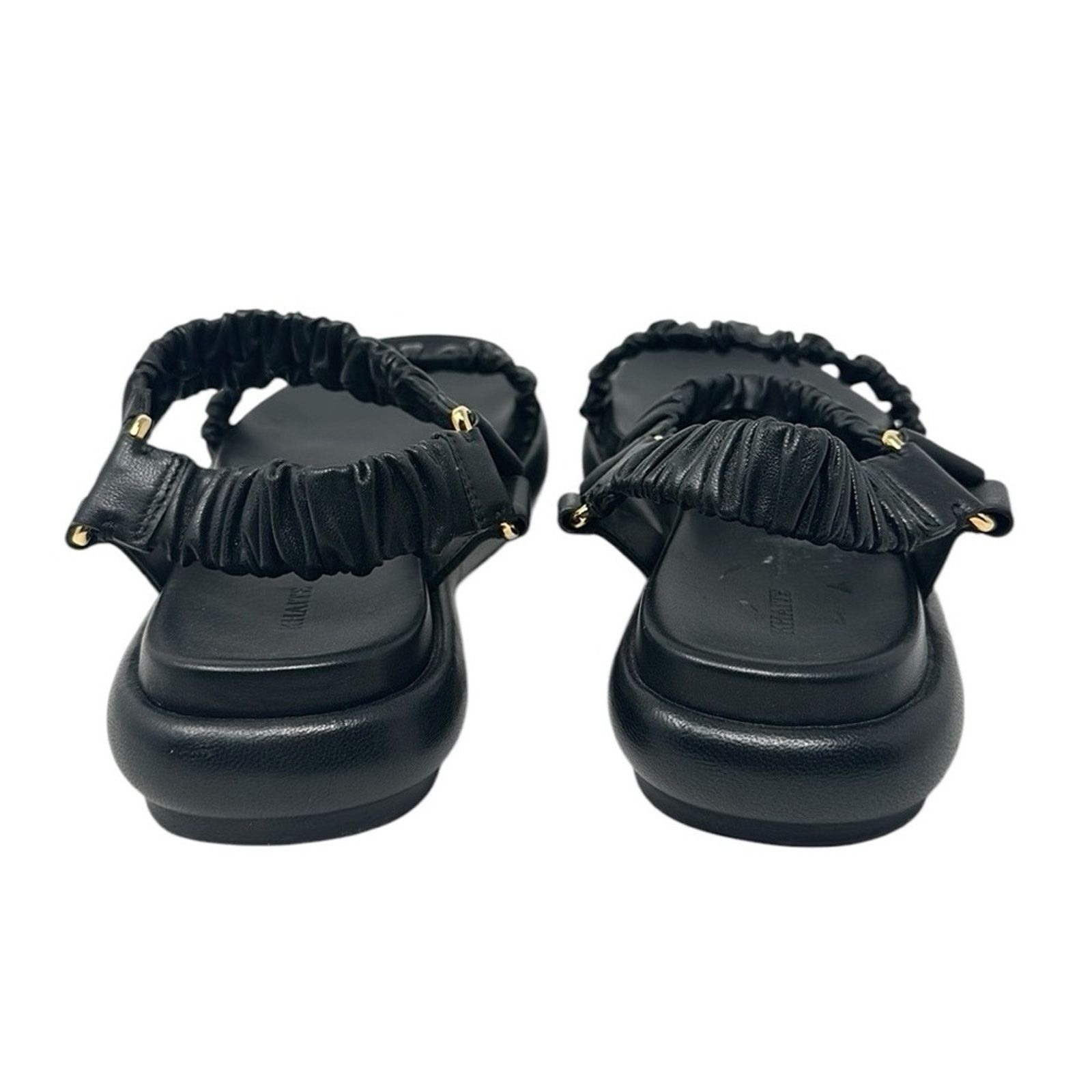 KHAITE Khaite Puglia Sandals Black Leather Elasticized Strap Shoes Size US 8 / IT 38 - 8 Thumbnail