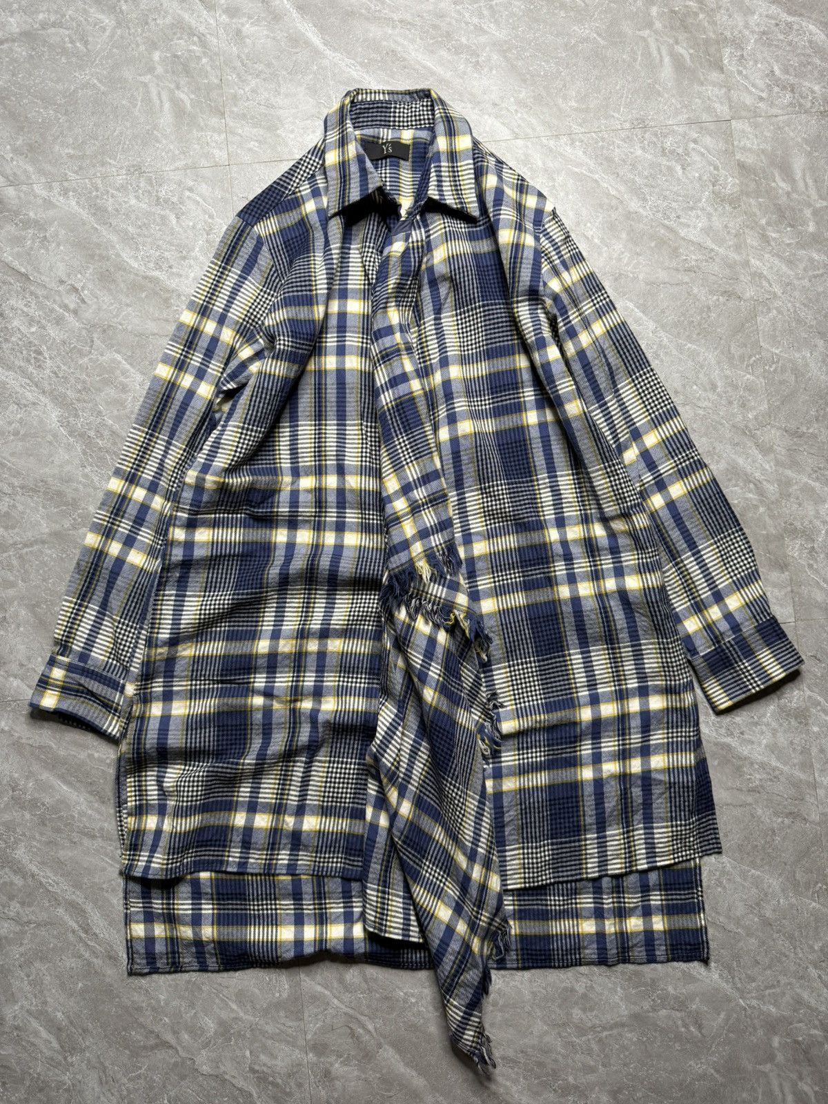 Y's Ys Yohji Yamamoto Deconstructed Wool Check Shirt Size US M / EU 48-50 / 2 - 1 Thumbnail