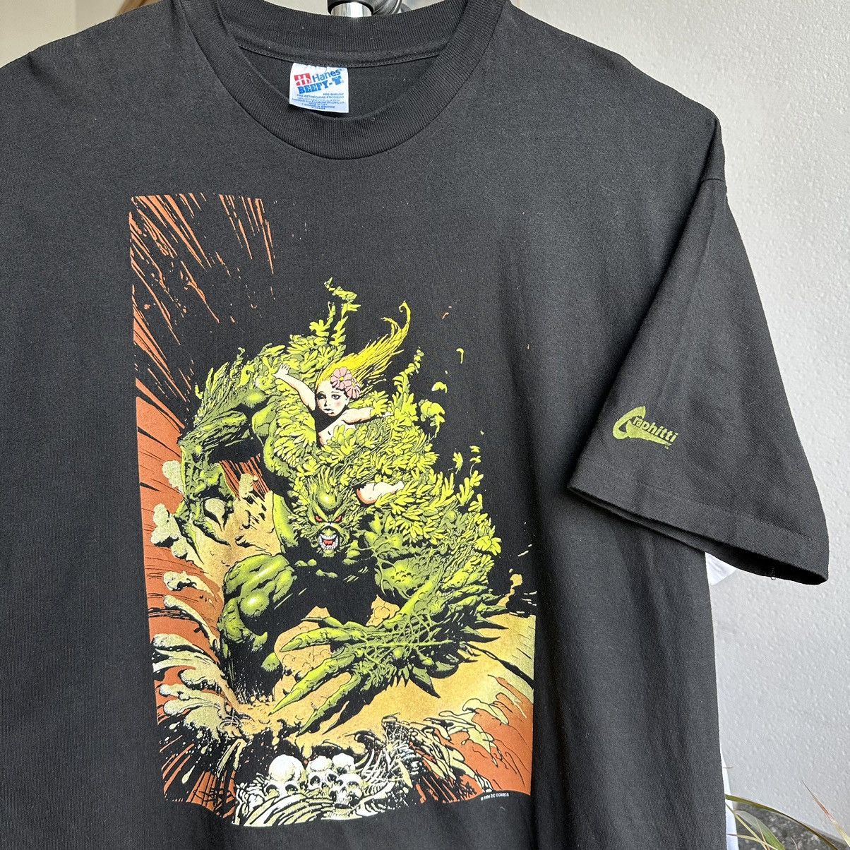 image of Hanes Vintage 1994 Swamp Thing Dc Comics Graphitti T-Shirt Size XL in Black, Men's