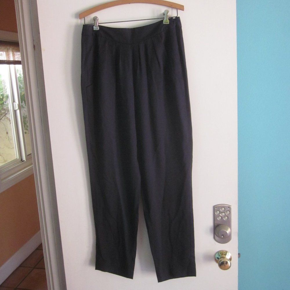 Elie Tahari Elie Tahari Pleated Front Navy Blue Lightweight Summer Trous Size 30" / US 8 / IT 44 - 7 Thumbnail