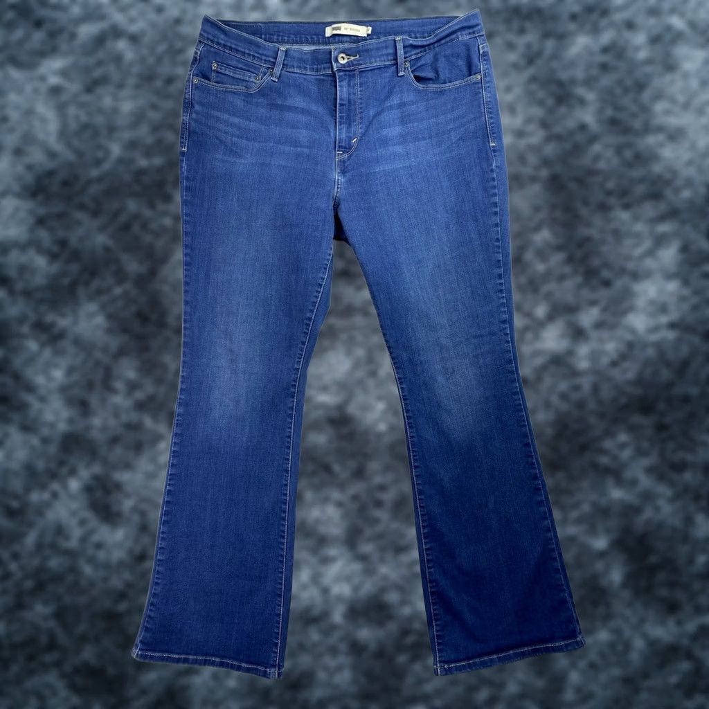 Levi's Levi's 515 Jeans Womens 16 Blue Denim Dark Wash Bootcut Regular Inseam 31" 5-Pocket Cotton Blend Stretch Denim Jeans Size 38" / US 16 / IT 52 - 1 Thumbnail