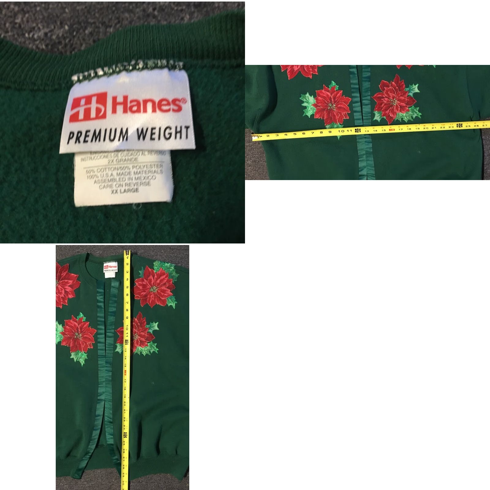 Hanes VINTAGE 90s Flowers Open Front Cardigan Sweatshirt 2XL Green Men Hanes Shirt Size US XXL / EU 58 / 5 - 8 Thumbnail