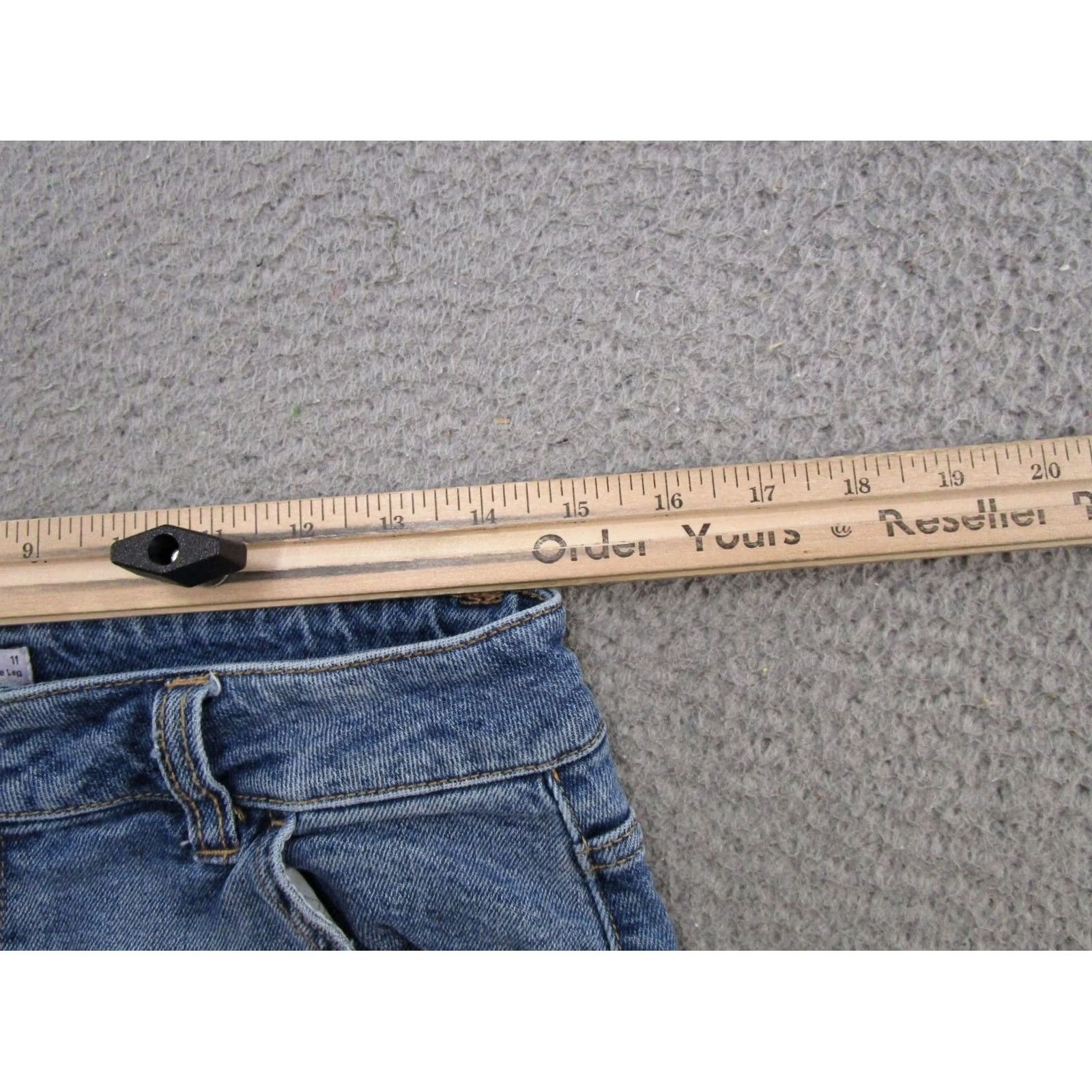 Denime So Womens Blue Stretch Denim Wide Leg Cargo Jeans Juniors Size 11 Baggy Womens Size 32" / US 10 / IT 46 - 6 Thumbnail