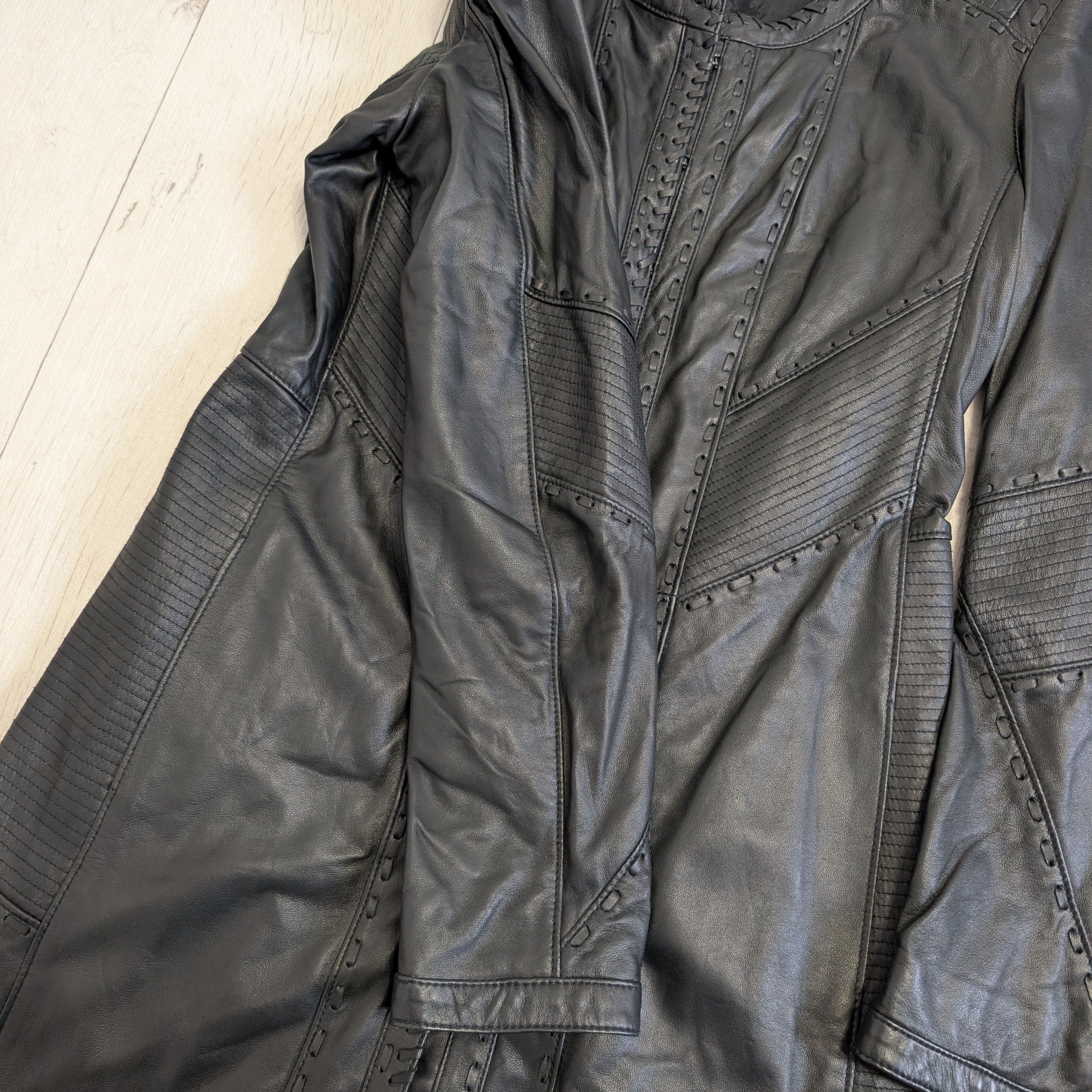 Genuine Leather Marc Cain Black Leather Long Coat Jacket Size N2 Colour 900 Size M / US 6-8 / IT 42-44 - 12 Thumbnail