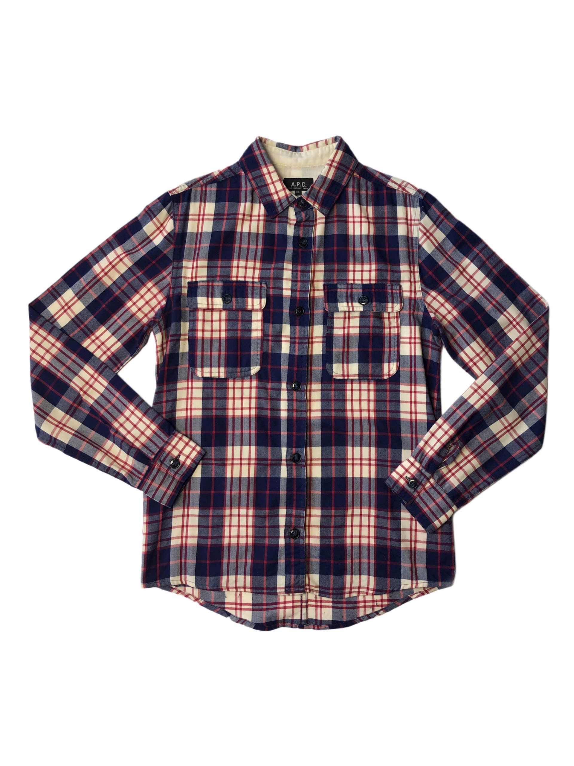 A.P.C. Plaid Flannel Button-Up Shirt Size US XS / EU 42 / 0 - 1 Thumbnail