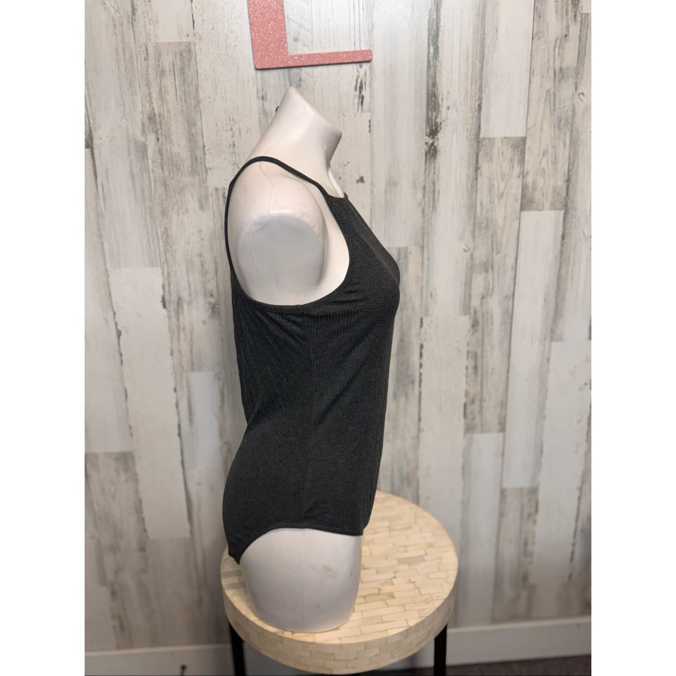 Wild Things Wild Fable Charcoal Gray Ribbed High Neck Bodysuit – Size XL Size XL / US 12-14 / IT 48-50 - 3 Thumbnail