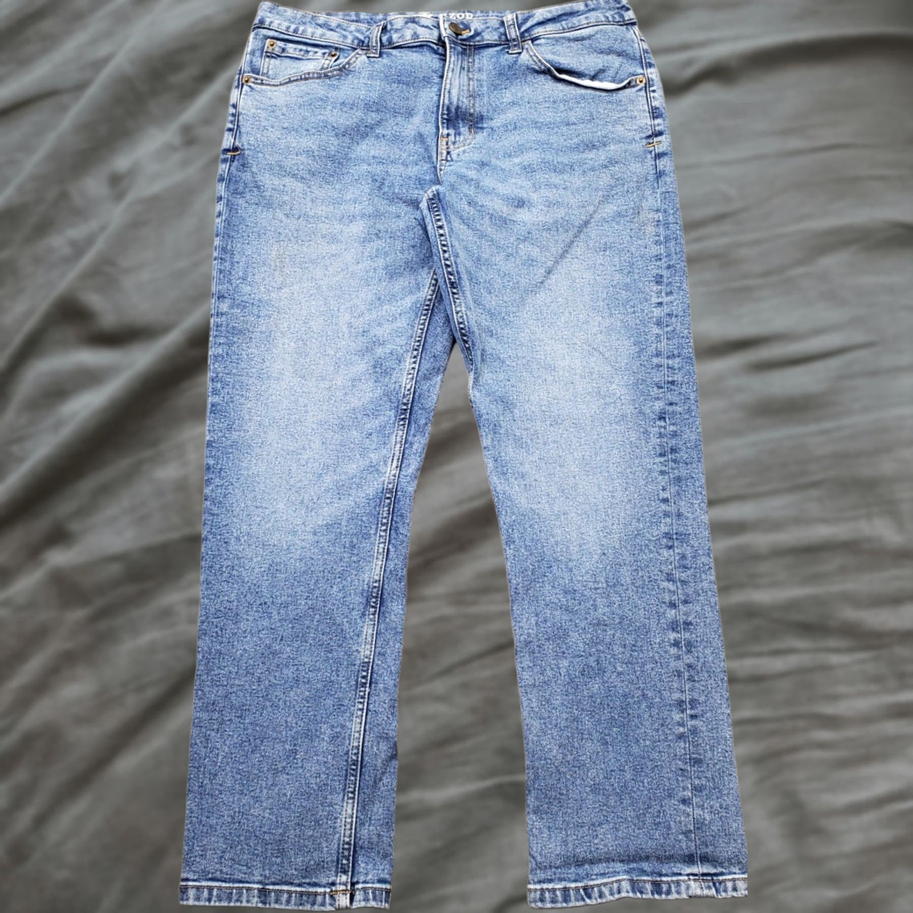 Izod IZOD Jeans Mens 34 Mens Size 34 Denim Saltwater Stretch Straight Streetwear Blue Color 5-Pocket Design Regular Fit Jeans Size US 34 / EU 50 - 1 Thumbnail