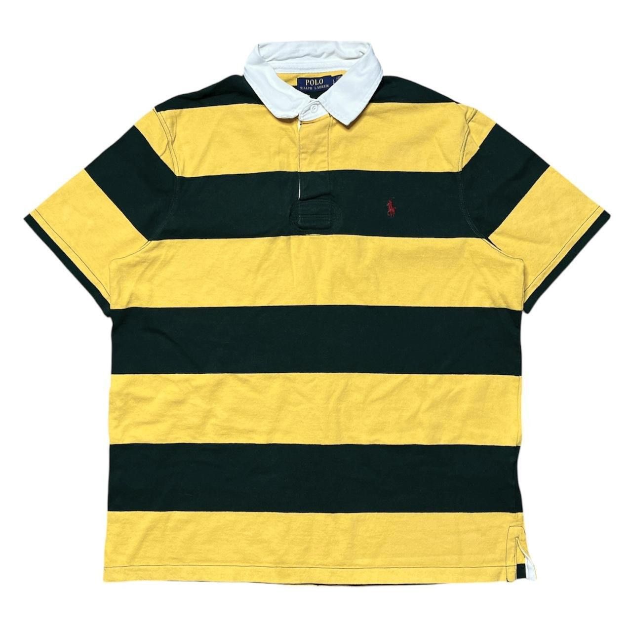 Polo Ralph Lauren green & yellow striped polo rugby Size US L / EU 52-54 / 3 - 1 Thumbnail
