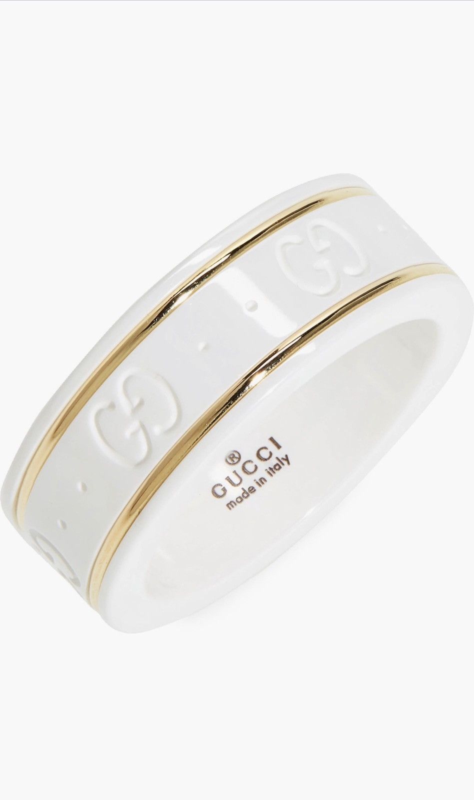Gucci Gucci Icon Ring White Zirconia with 18k Yellow Gold Size 6 Size ONE SIZE - 1 Thumbnail