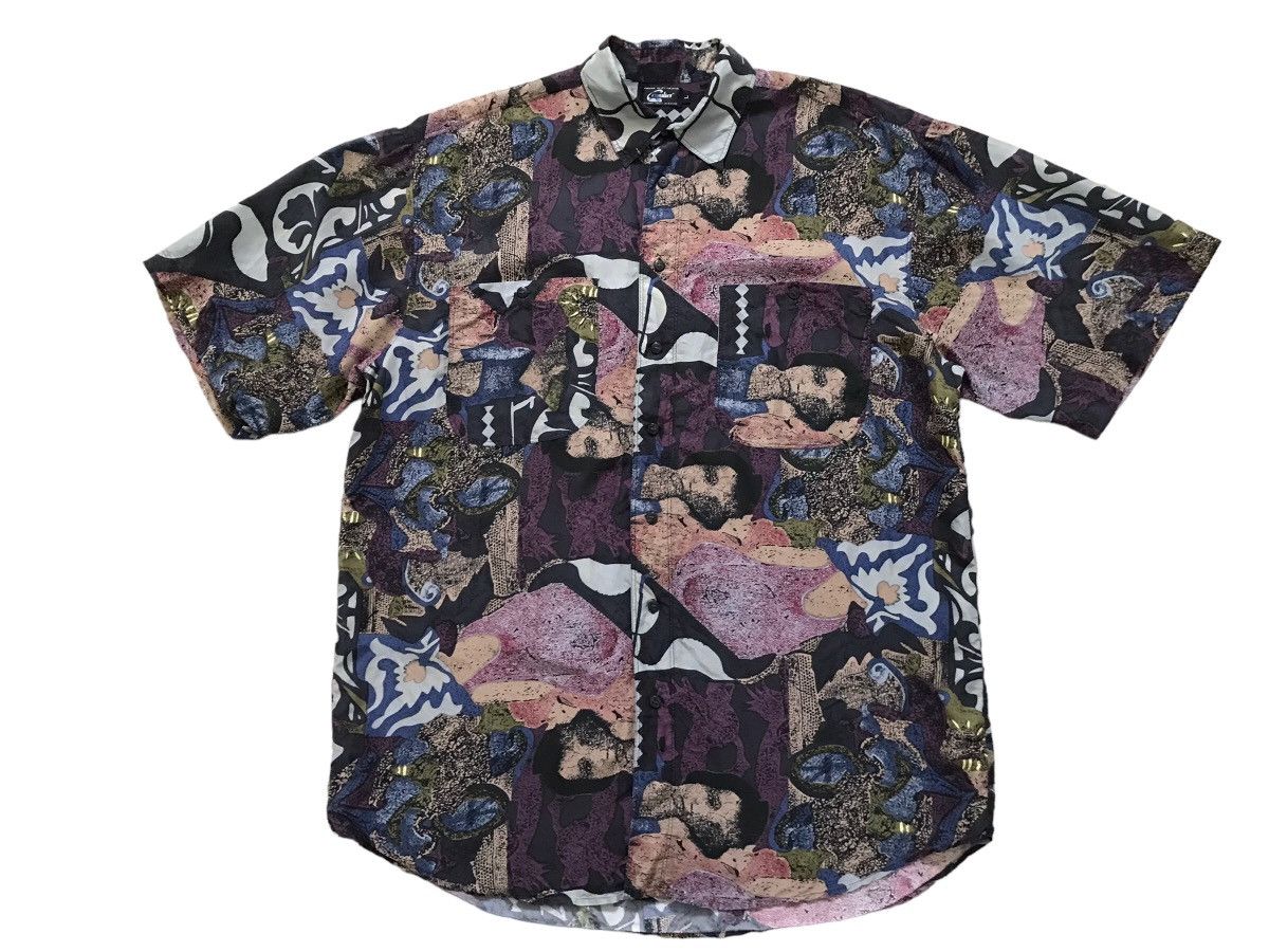 image of Italian Designers x Sik Silk Cavalier Italian Men’S Fashion Pure Silk Oversized Shirt (Size Large)