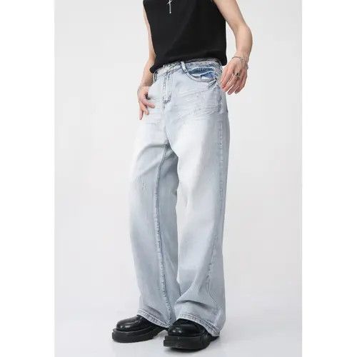 Japanese Brand Kubota x Matsu Washed and Aged Simple Casual Loose Jeans Size US 26 / EU 42 - 3 Thumbnail