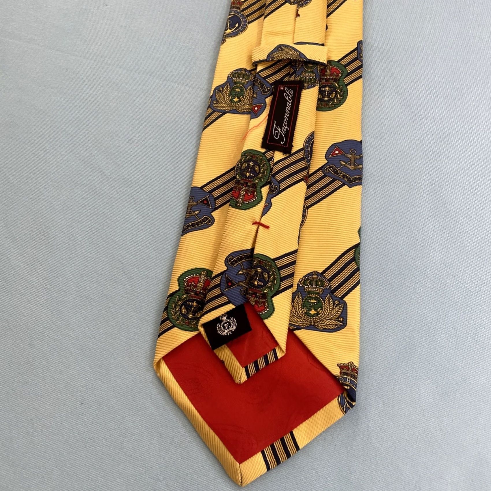Faconnable VINTAGE Façonnable Silk Tie Yacht Nautical Crest France Yellow Blue Repp Tie 60" Neckwear Men Silk Woven Tie" Size ONE SIZE - 5 Thumbnail
