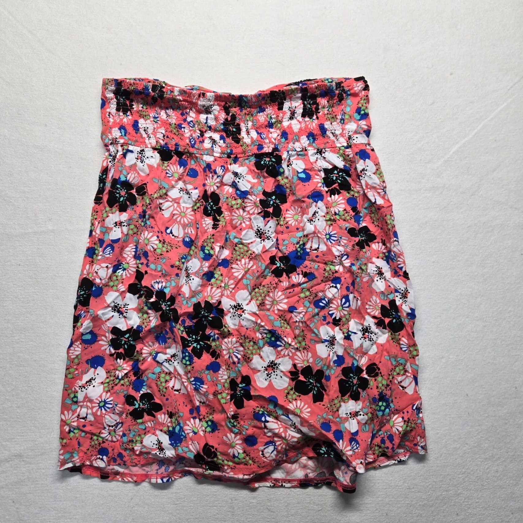 Vintage VINTAGE Xhilaration Women's Short Floral Skirt Elastic Waist Orange XL Flower Pattern Women Size 40" / US 18 - 5 Thumbnail