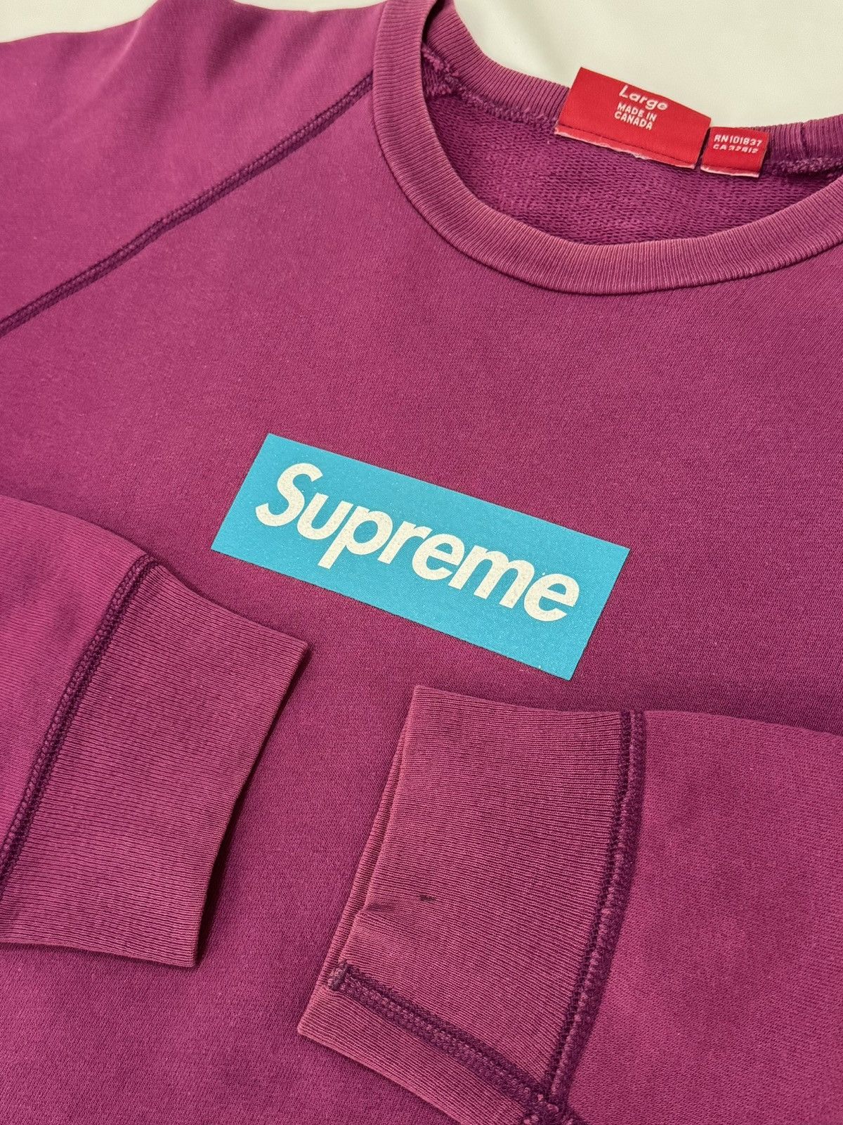Supreme Supreme Magenta Screenprint Box Logo Crewneck 2007 Size US L / EU 52-54 / 3 - 3 Thumbnail