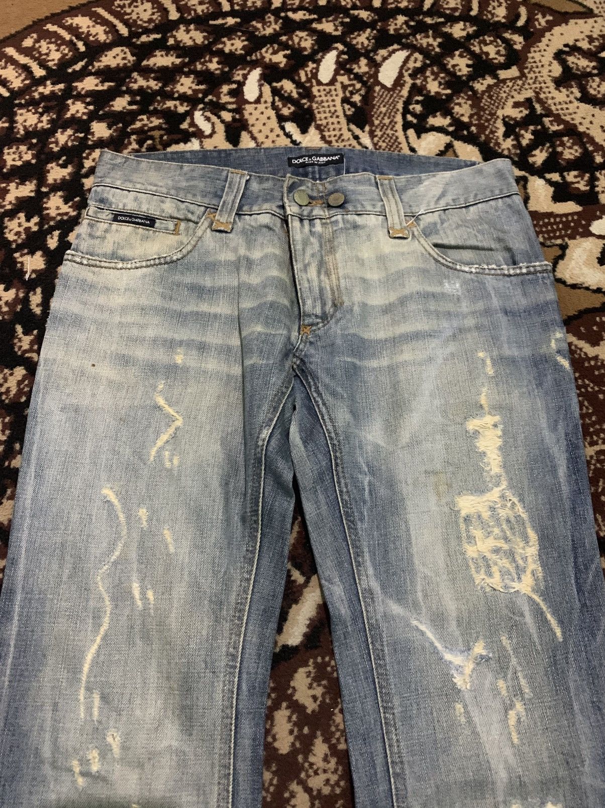 Dolce & Gabbana Dolce & Gabbana Distressed Denim Emblem Size US 34 / EU 50 - 3 Thumbnail
