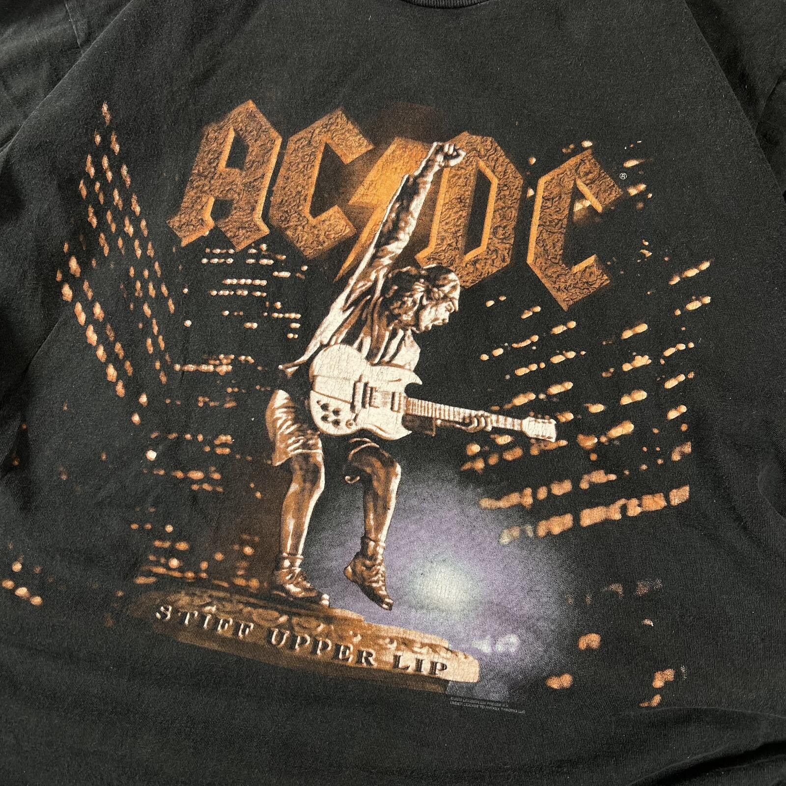 Brockum Vintage 90s ACDC Stuff Upper Lip Tour Band Tee Size US L / EU 52-54 / 3 - 7 Thumbnail