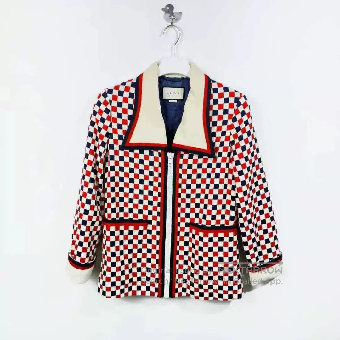 Gucci gucci red and white checkered logo jacket. Size M / US 6-8 / IT 42-44 - 1 Thumbnail