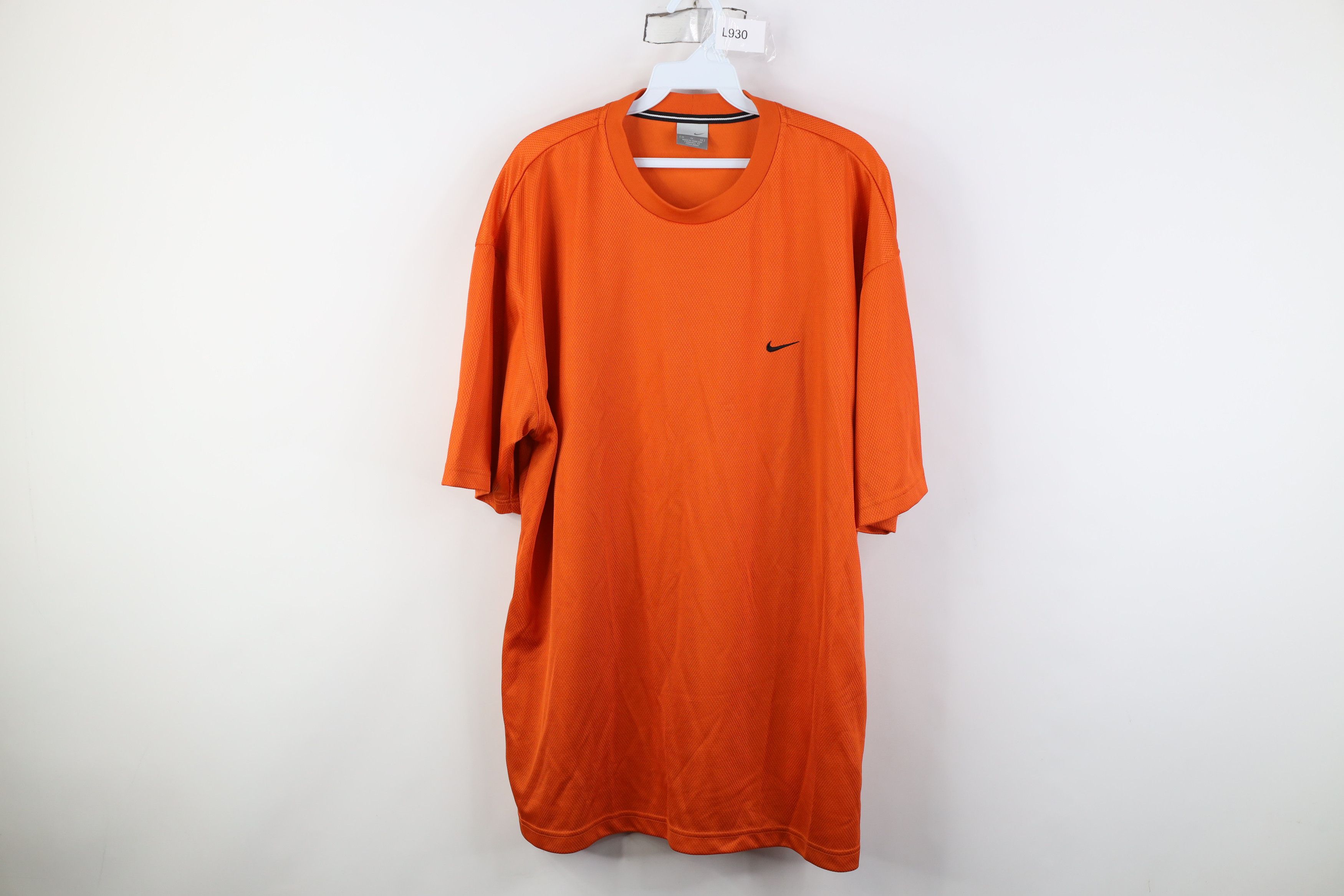 Nike Vintage Y2K Nike Mini Swoosh Thermal Knit T-Shirt Orange Size US XL / EU 56 / 4 - 1 Thumbnail