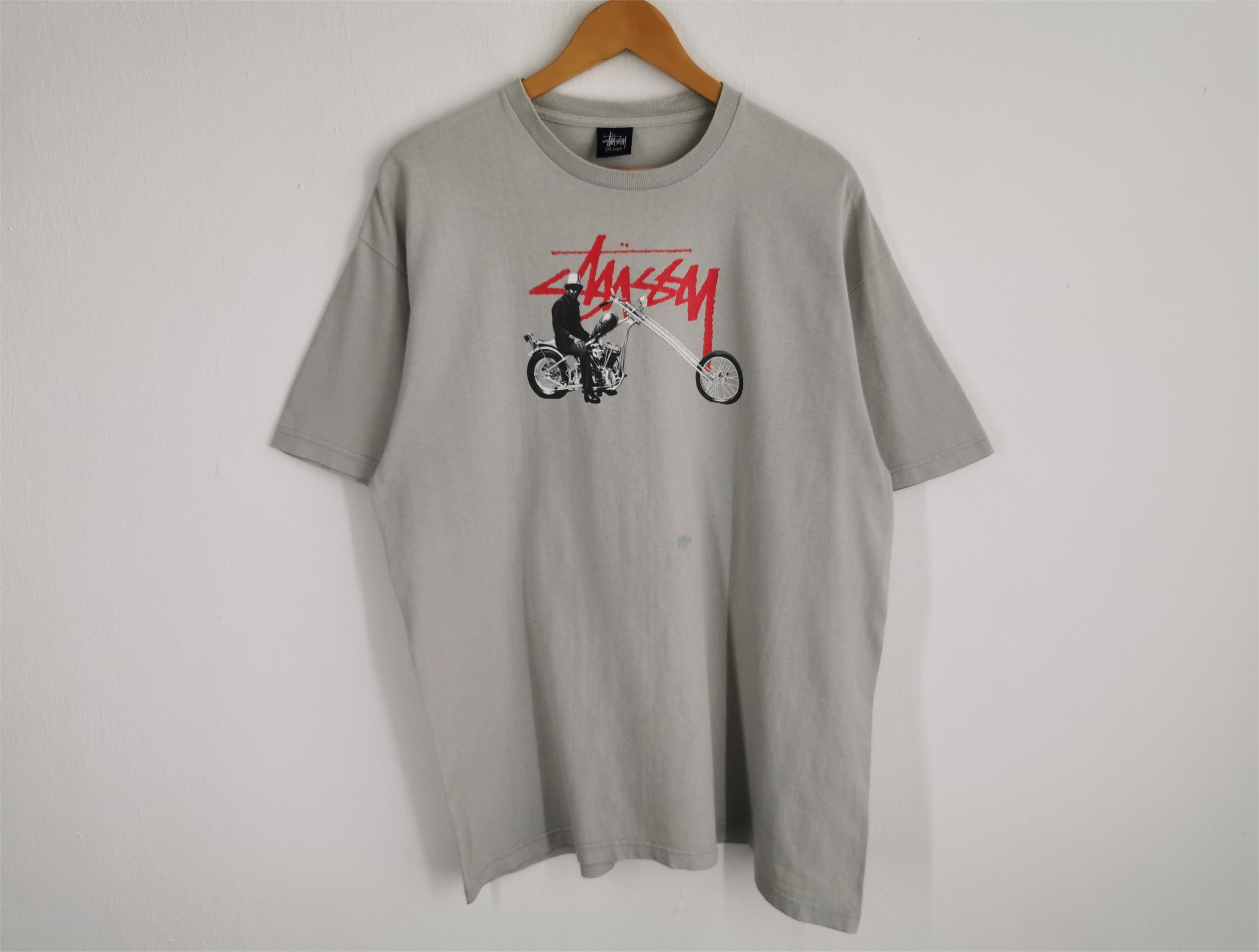 Stussy Distressed Vintage Stussy Chopper Motorcycle T Shirt Size XL Size US XL / EU 56 / 4 - 1 Thumbnail