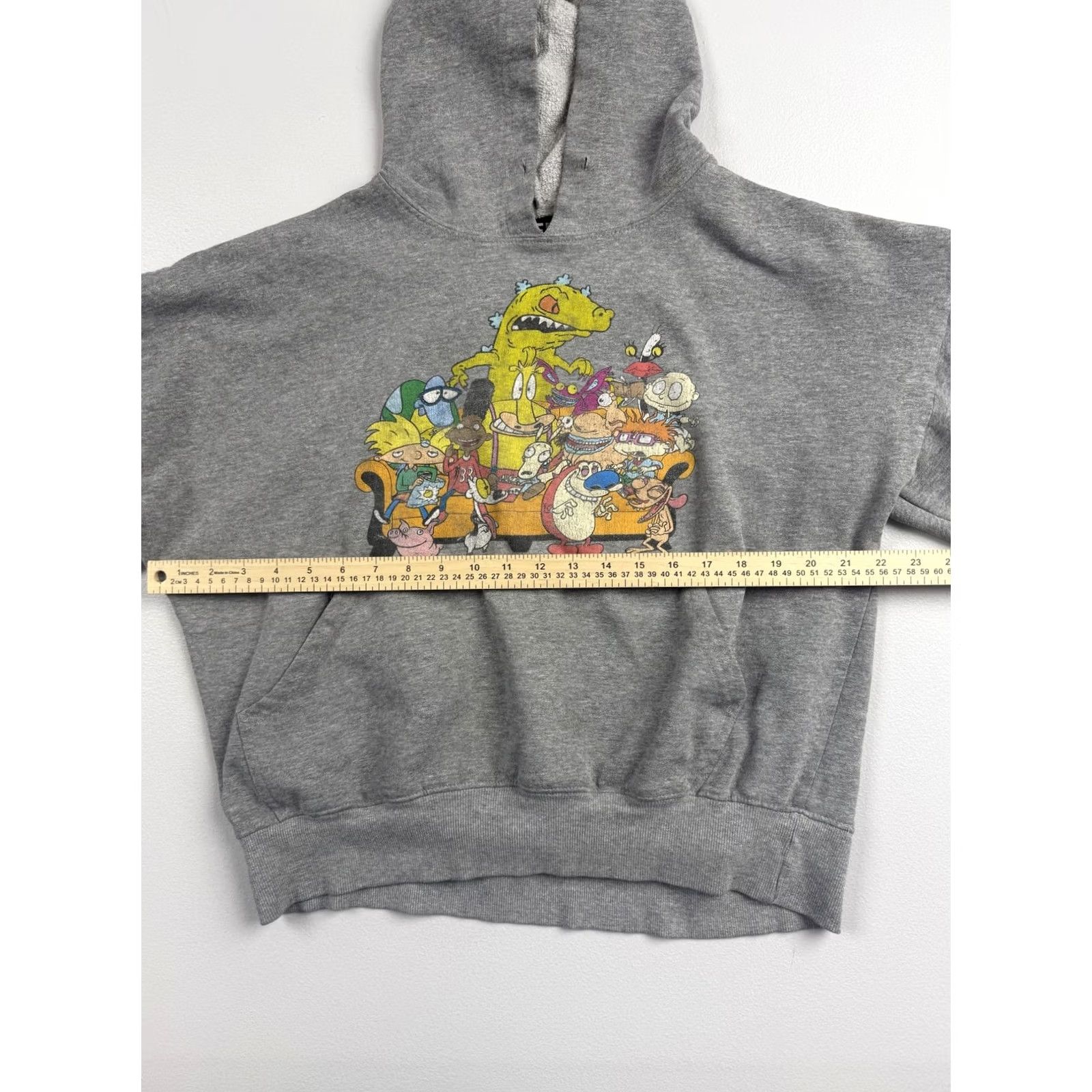 Alife LIFE Hoodie Mens XL Gray Sweatshirt Pullover Nickelodeon 90s Cartoon Graphic Print Crew Neck Pockets Fleece Size US XL / EU 56 / 4 - 5 Thumbnail