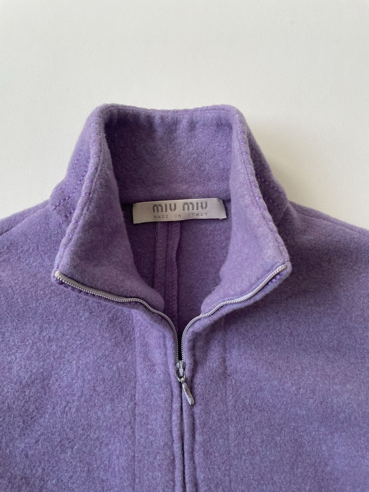 Miu Miu A/W 1999 Violet Wool Zip Front Jacket Size S / US 4 / IT 40 - 4 Thumbnail