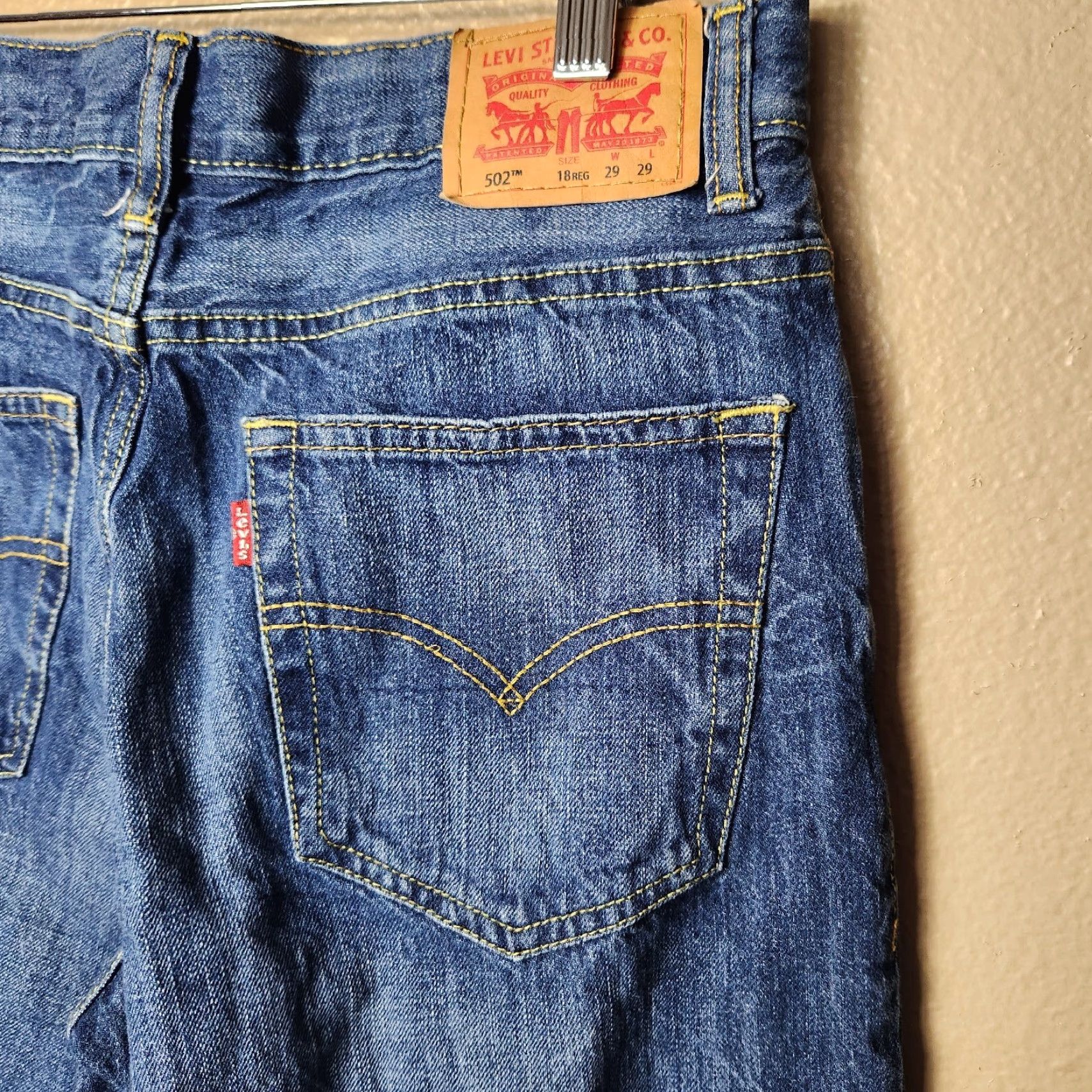 Levi's Levi's 502 Cropped Jeans - Women's Denim Jeans, Mid Rise, Tapered, Blue, 29, Distressed, Pockets, Stretch, Regular Size 29" - 5 Thumbnail
