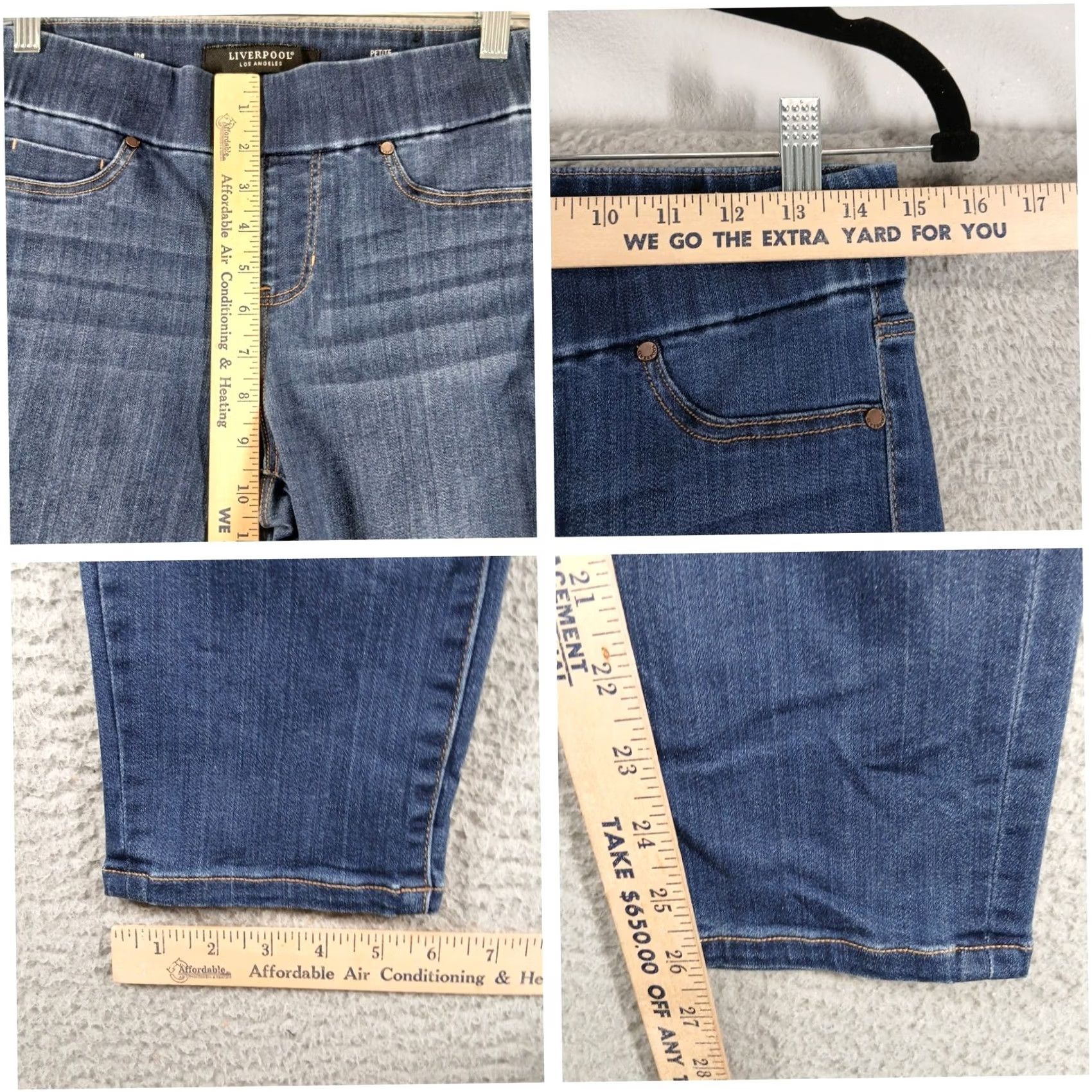 Vintage VINTAGE Liverpool The Slim Pull-On Jeans Medium Wash Whiskered Petite 4/27 EUC Size 27" / US 4 / IT 40 - 6 Thumbnail