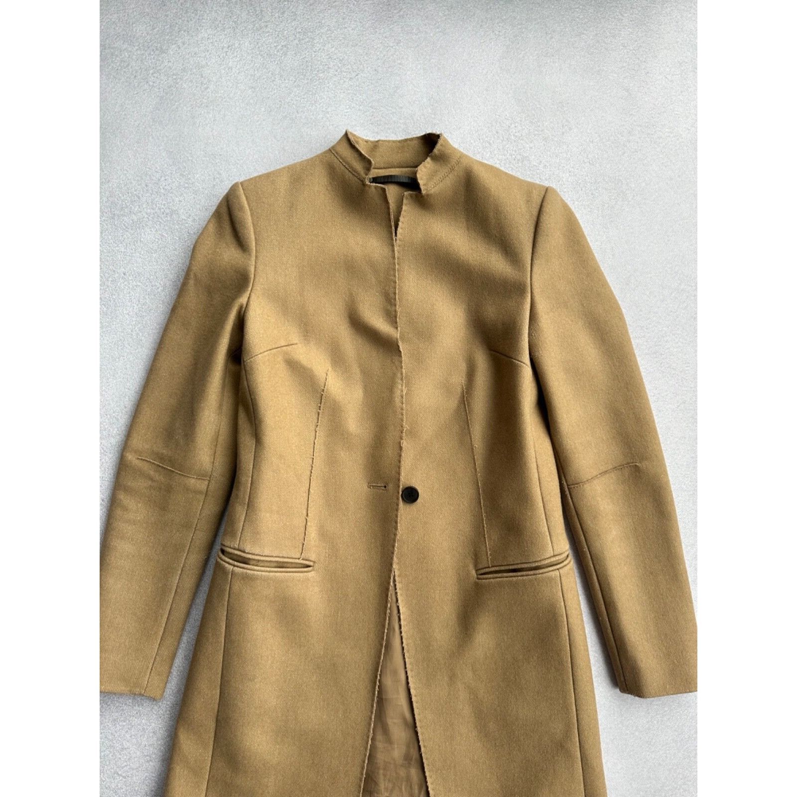 Allsaints All Saints Woman Leni One Button Beige Coat Size XS / US 0-2 / IT 36-38 - 4 Thumbnail