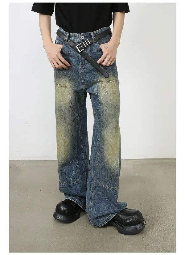 VIBE Vintage American high street loose distressed work jeans Size US 32 / EU 48 - 3 Thumbnail