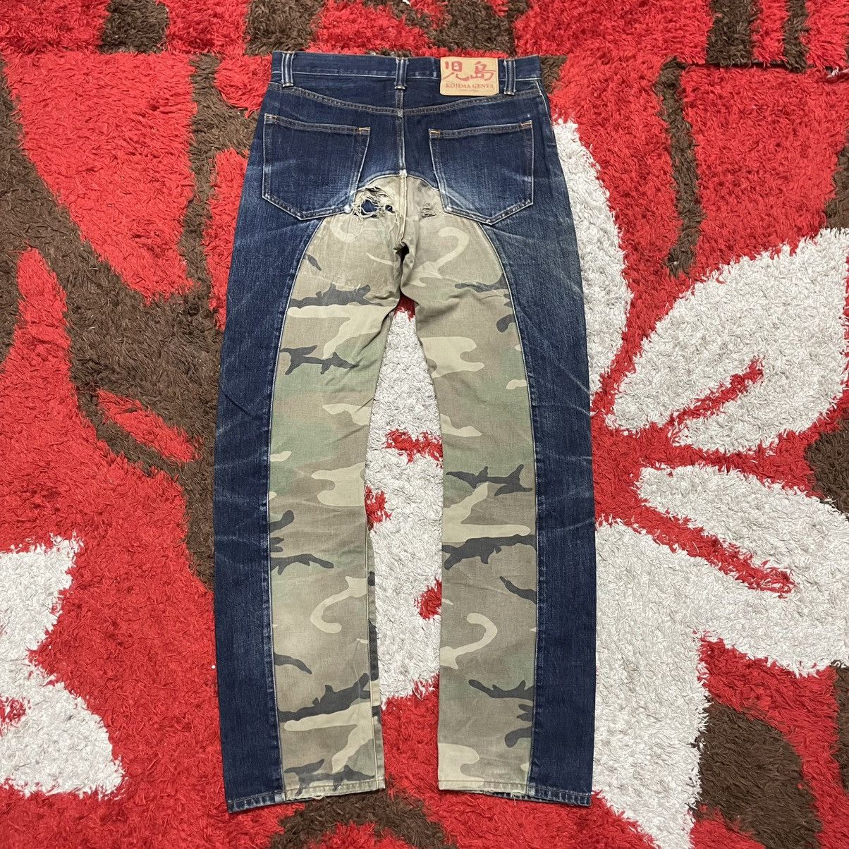 KOJIMA GENES 🔥🇯🇵Kojima Genes Japan Half Camo Ripped Distress Denim Jeans Size US 32 / EU 48 - 4 Thumbnail