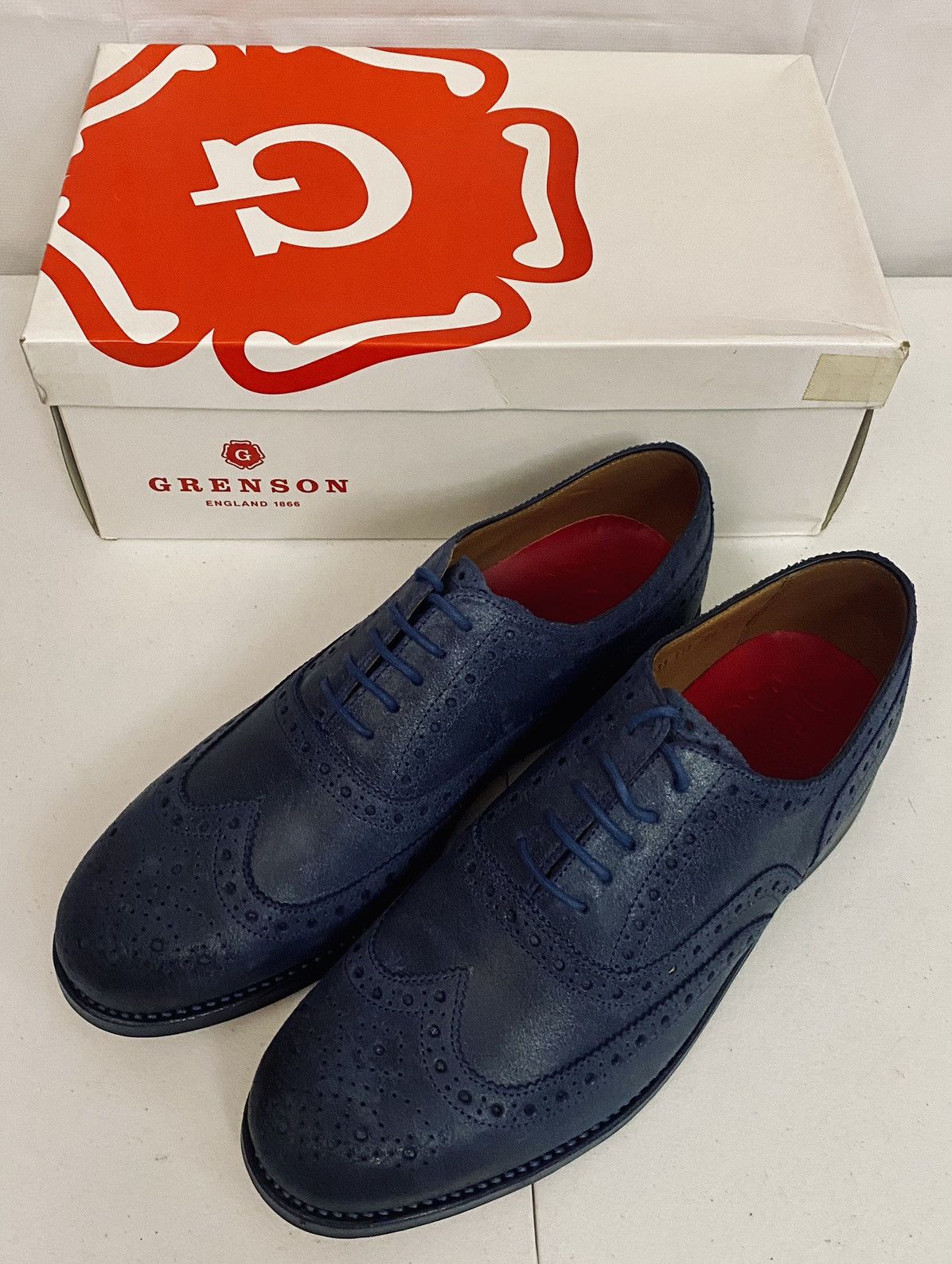 Grenson GRENSON 5033 Stanley Blue Raw Leather Brogue 11.5 New Size US 11.5 / EU 44-45 - 15 Thumbnail